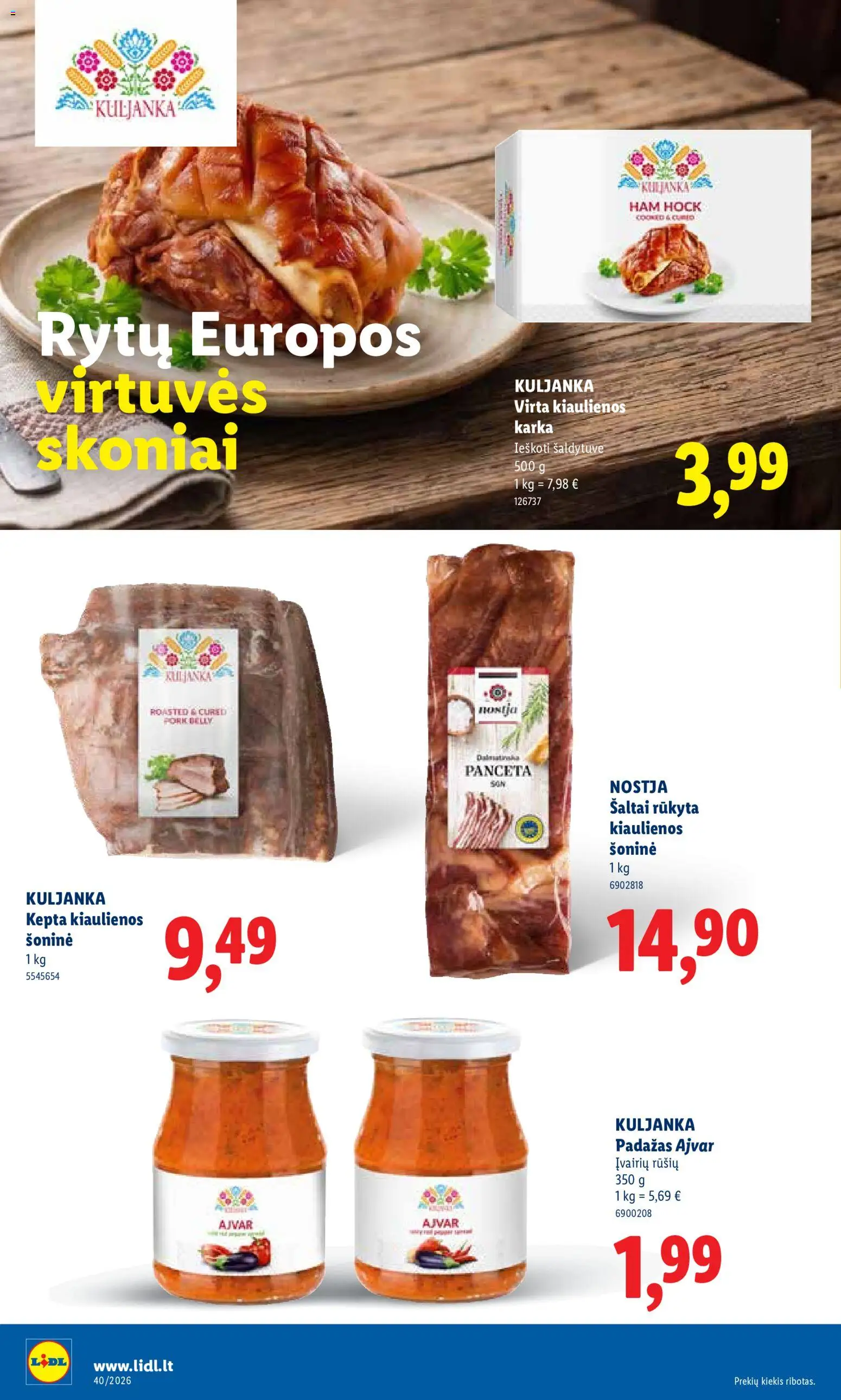 LIDL akcijos nuo 2026.09.28 | Puslapis: 22 | Prekių: Kiaulienos, Padažas