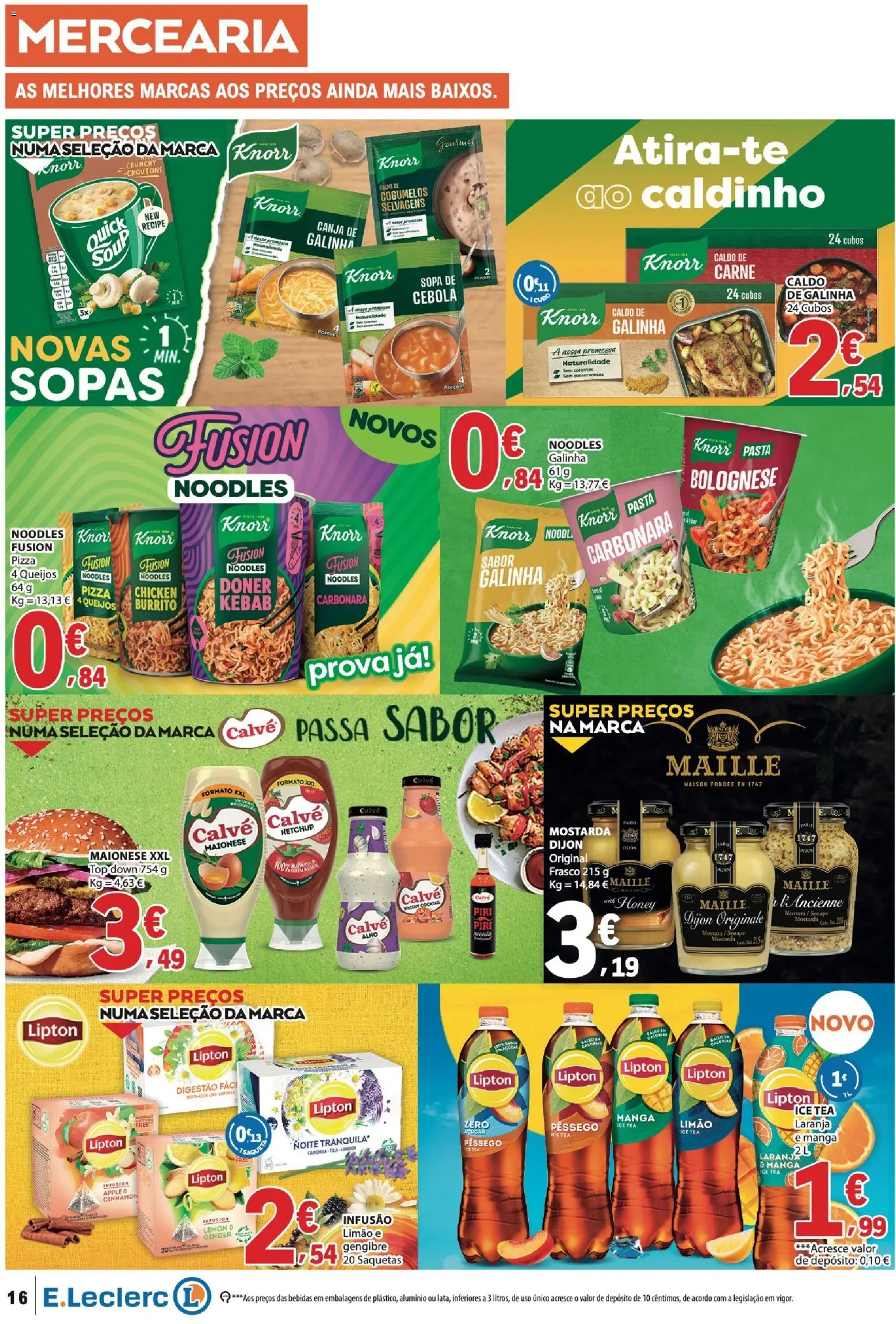 E.Leclerc folheto │ válido de 06/08/2026 | Página: 16 | Produtos: Top, Sopa, Pizza, Ketchup