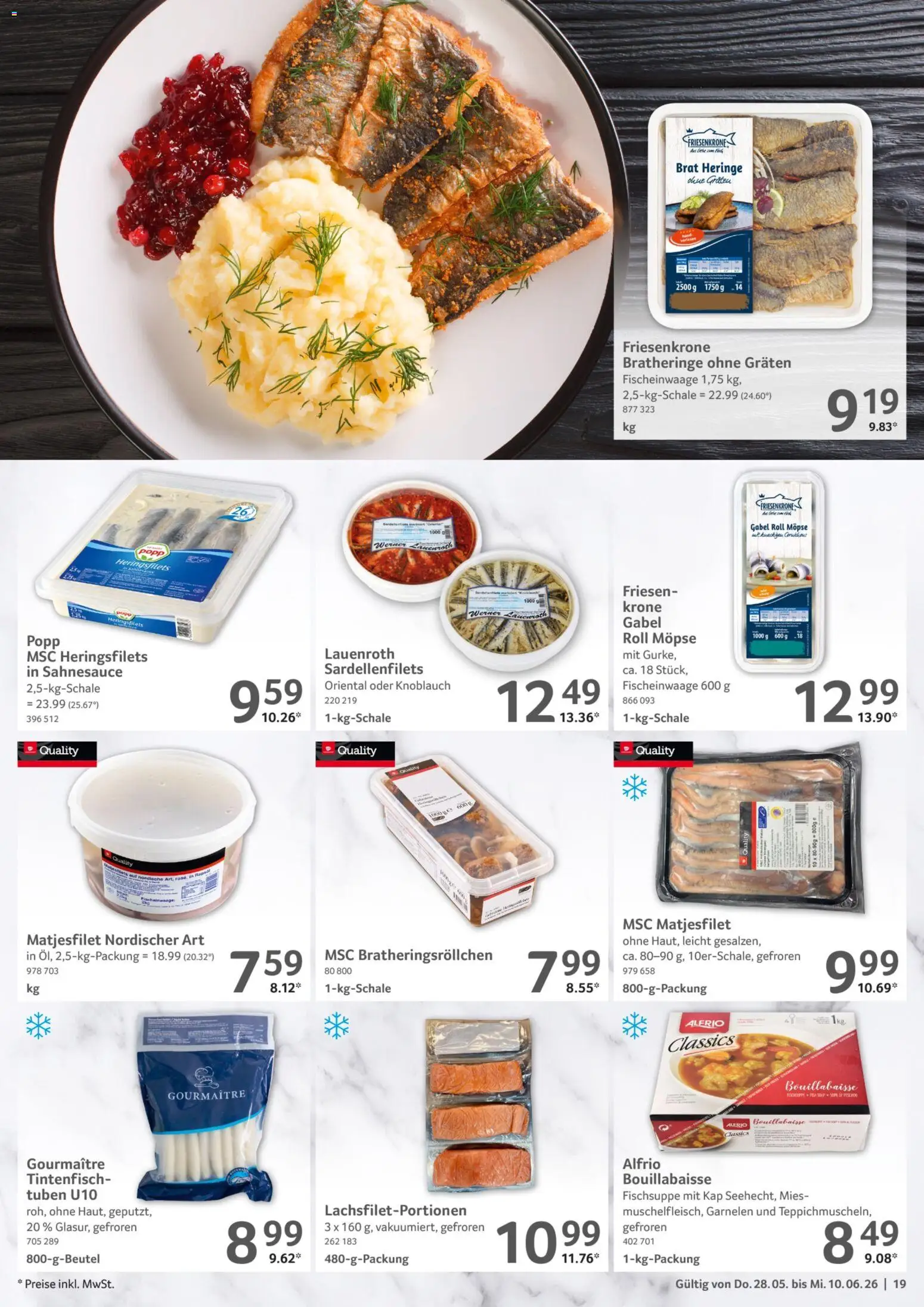 Selgros Gastronomie – gültig ab 28.05.2026 | Seite: 19 | Produkte: Rapsöl, Garnelen, Tintenfisch, Knoblauch