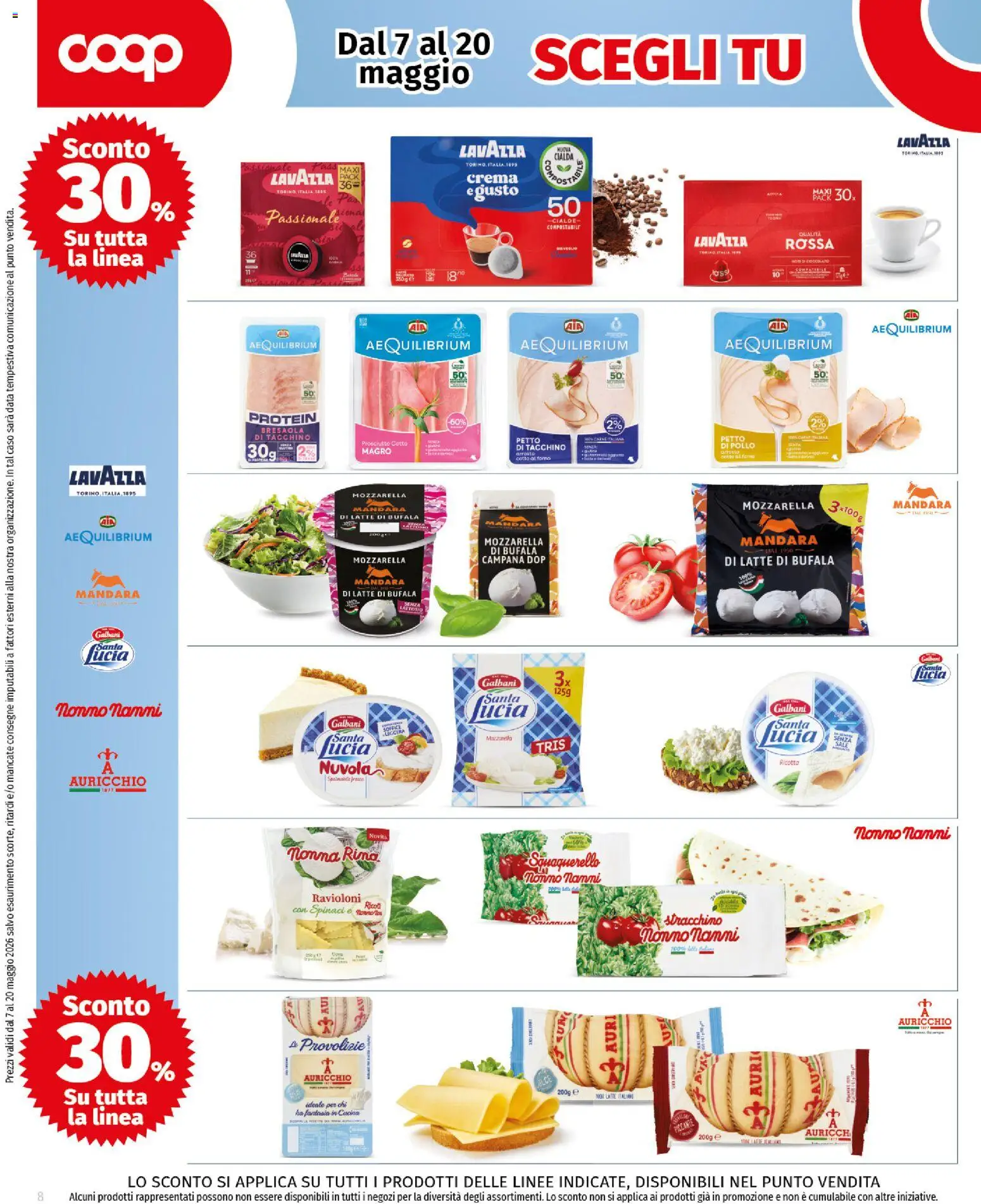 Volantino COOP del 07.05.2026 | Pagina: 8 | Prodotti: Crema, Prosciutto Cotto, Latte, Stracchino