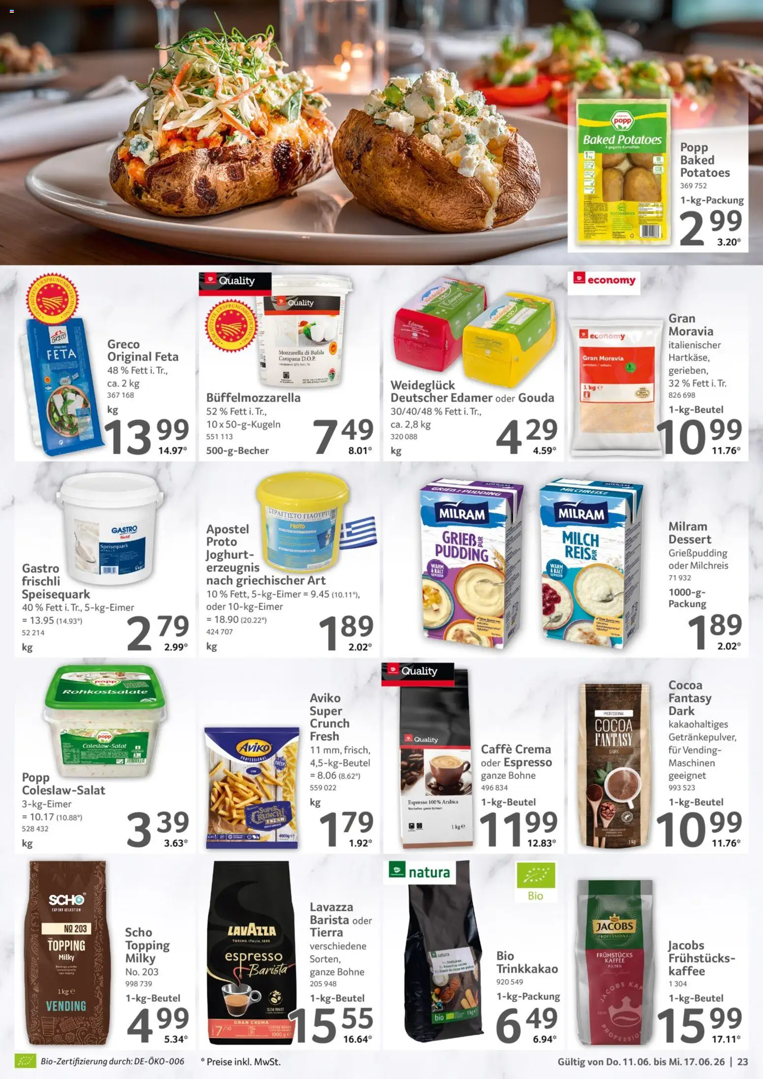 Selgros Prospekt – gültig ab 11.06.2026 | Seite: 23 | Produkte: Lavazza, Joghurt, Edamer, Kartoffeln