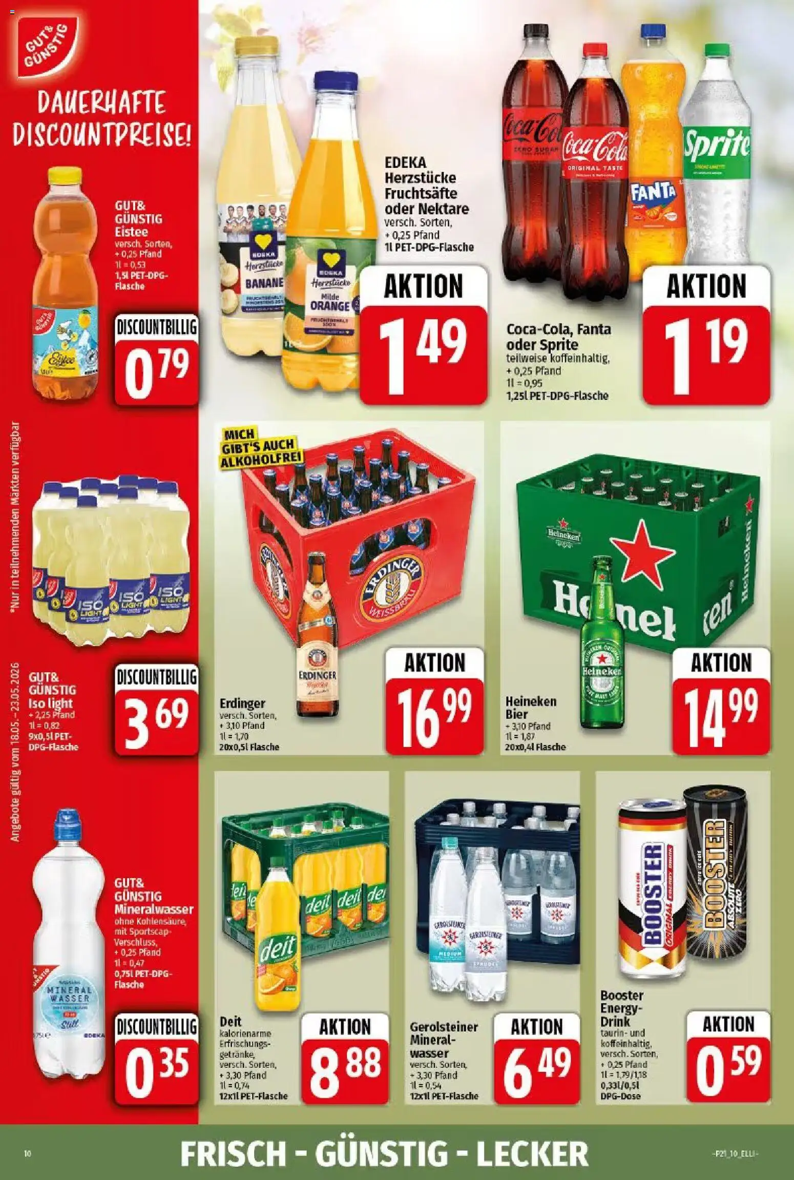 Elli Markt Prospekt Gütersloh – gültig ab 18.05.2026 | Seite: 10 | Produkte: Coca cola, Bier, Mineralwasser, Wasser