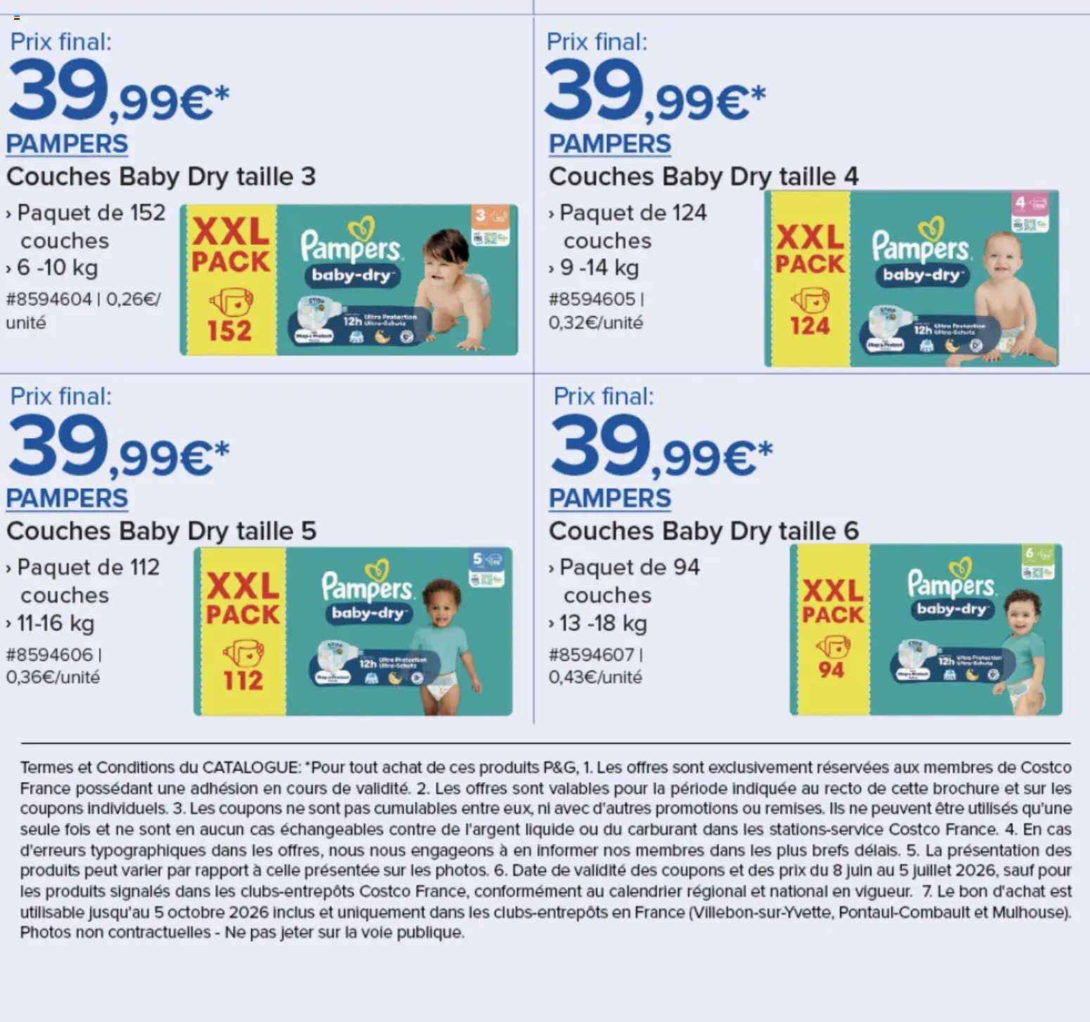 {H1} | Page: 4 | Produits: Couches, Pampers, Calendrier, Couches pampers