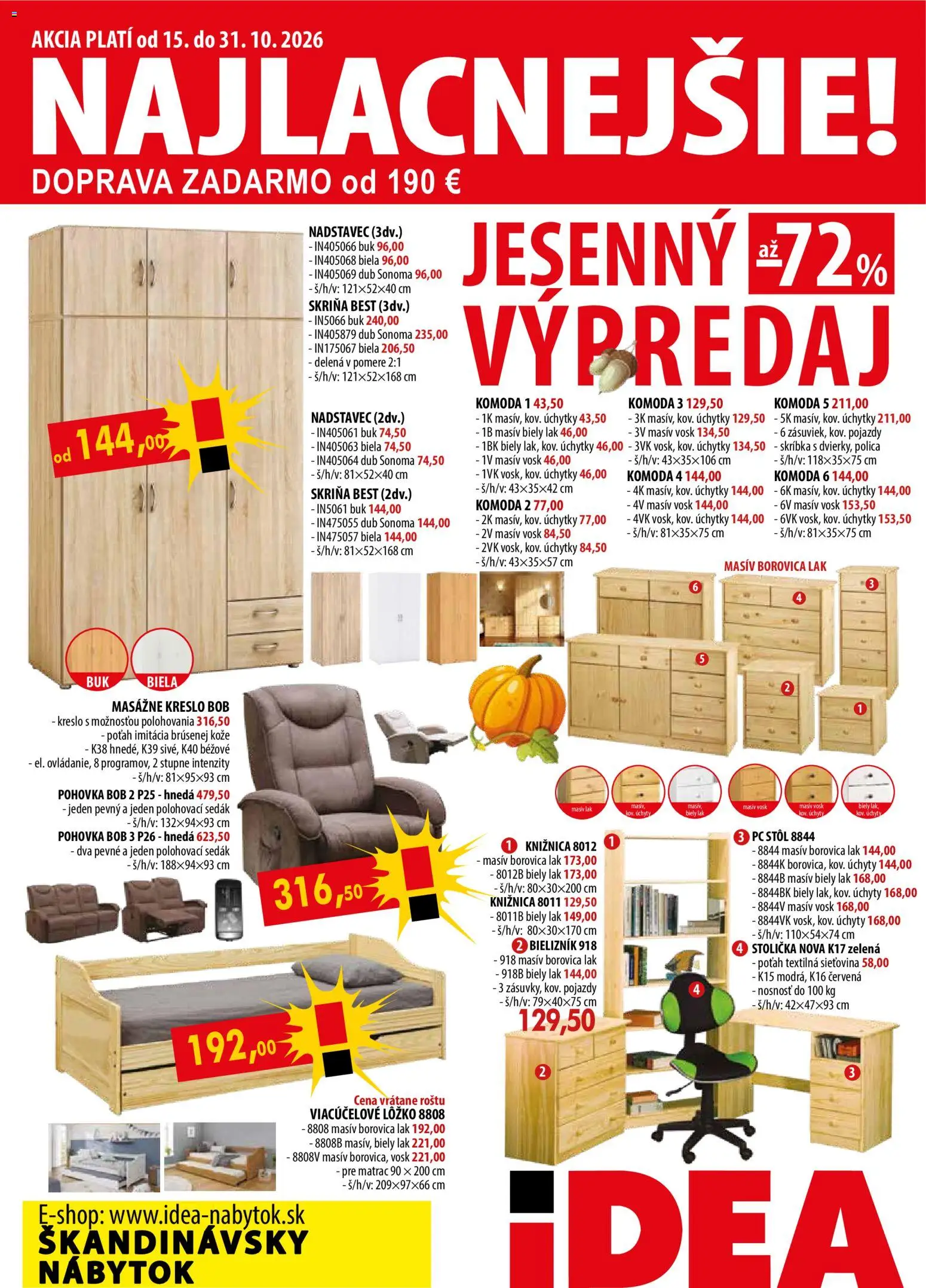 Nové IDEA nábytok akcie – leták je platný od 15.10.2026 | Strana: 1