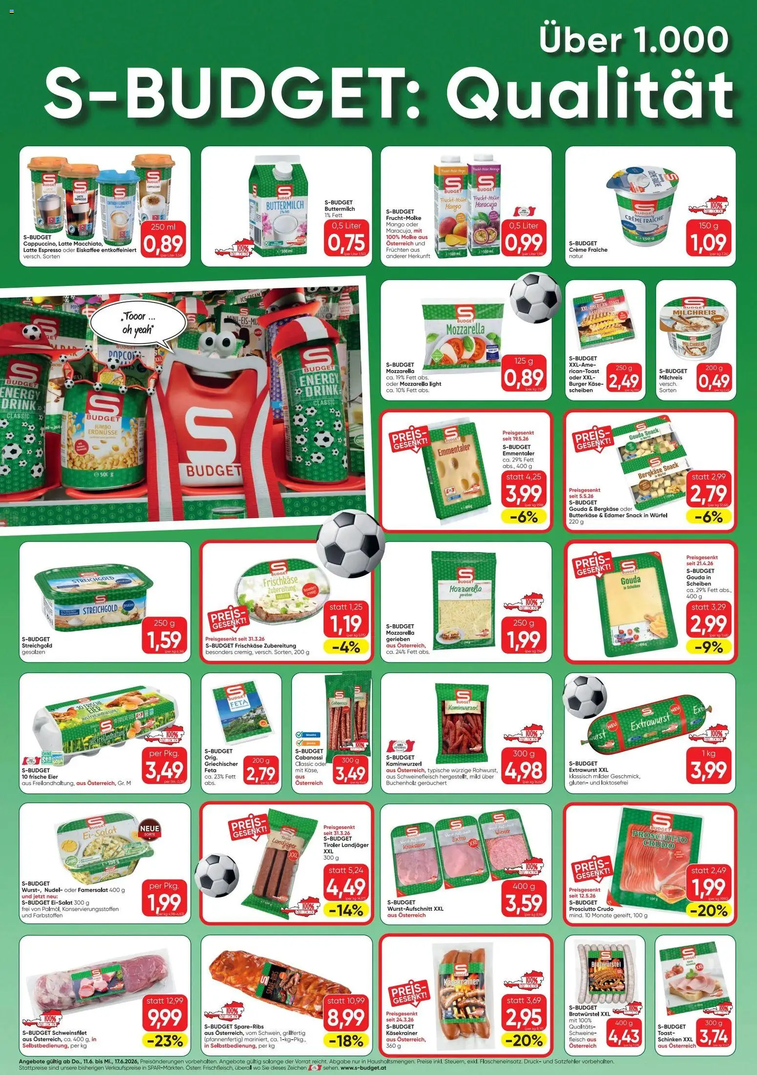 Spar Budget gültig ab 08.06.2026 | Seite: 2 | Produkte: Mango, Wurst, Käse, Schinken