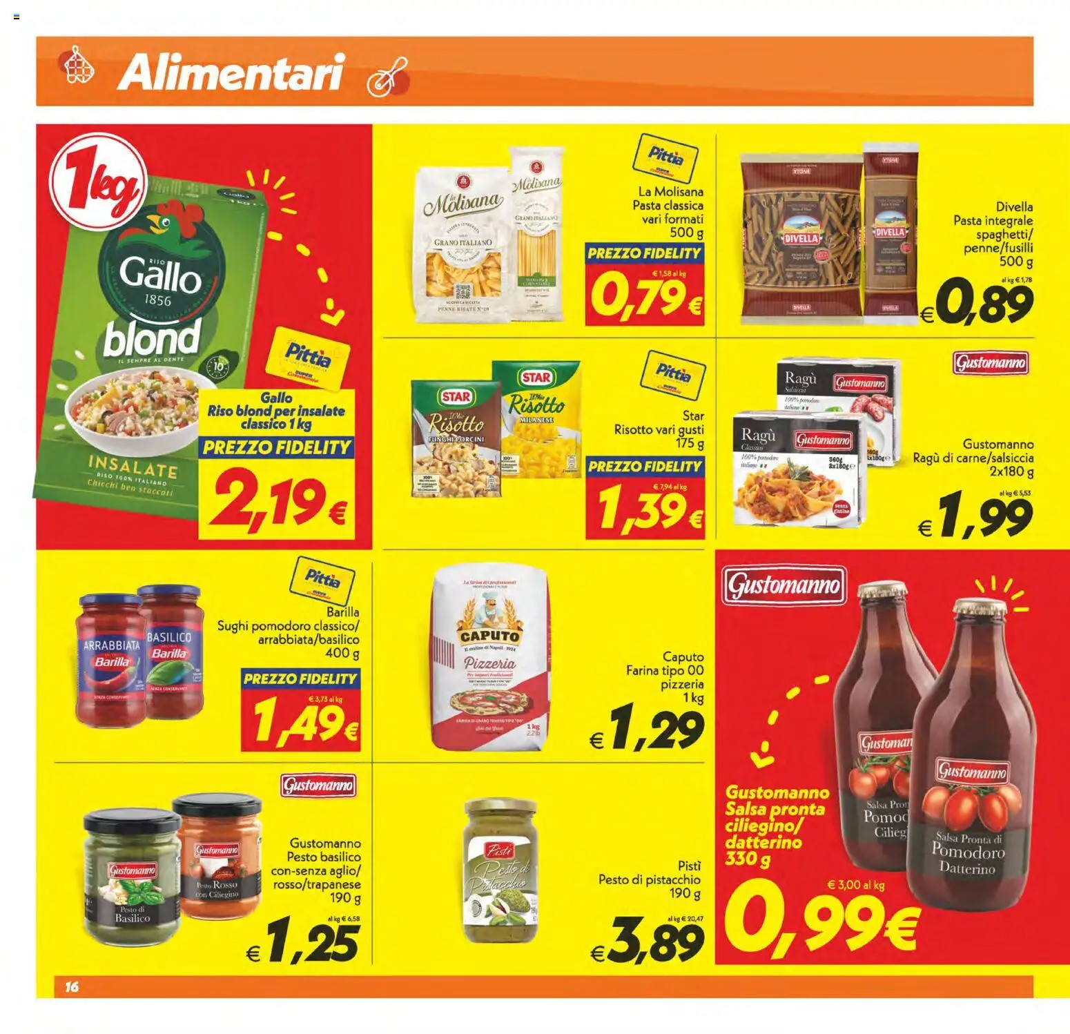 Volantino SuperConveniente del 01/09/2026 | Pagina: 16 | Prodotti: Pistacchio, Salsa, Pomodoro, Farina