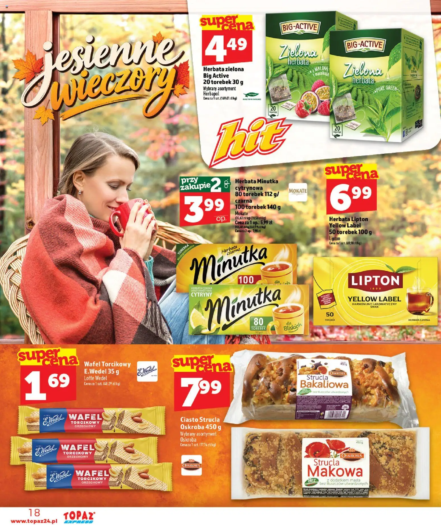 Topaz gazetka - Express od 29.10.2026 | Strona: 18 | Produkty: Malina, Marakuja, Herbata zielona, Herbata