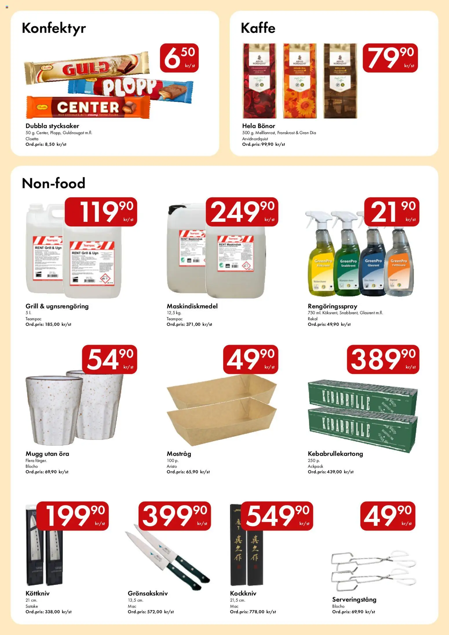 Snabbgross reklamblad aktuell från 18.05.2026 | Sida: 15 | Produkter: Grill, Kaffe, Rengöringsspray, Bönor