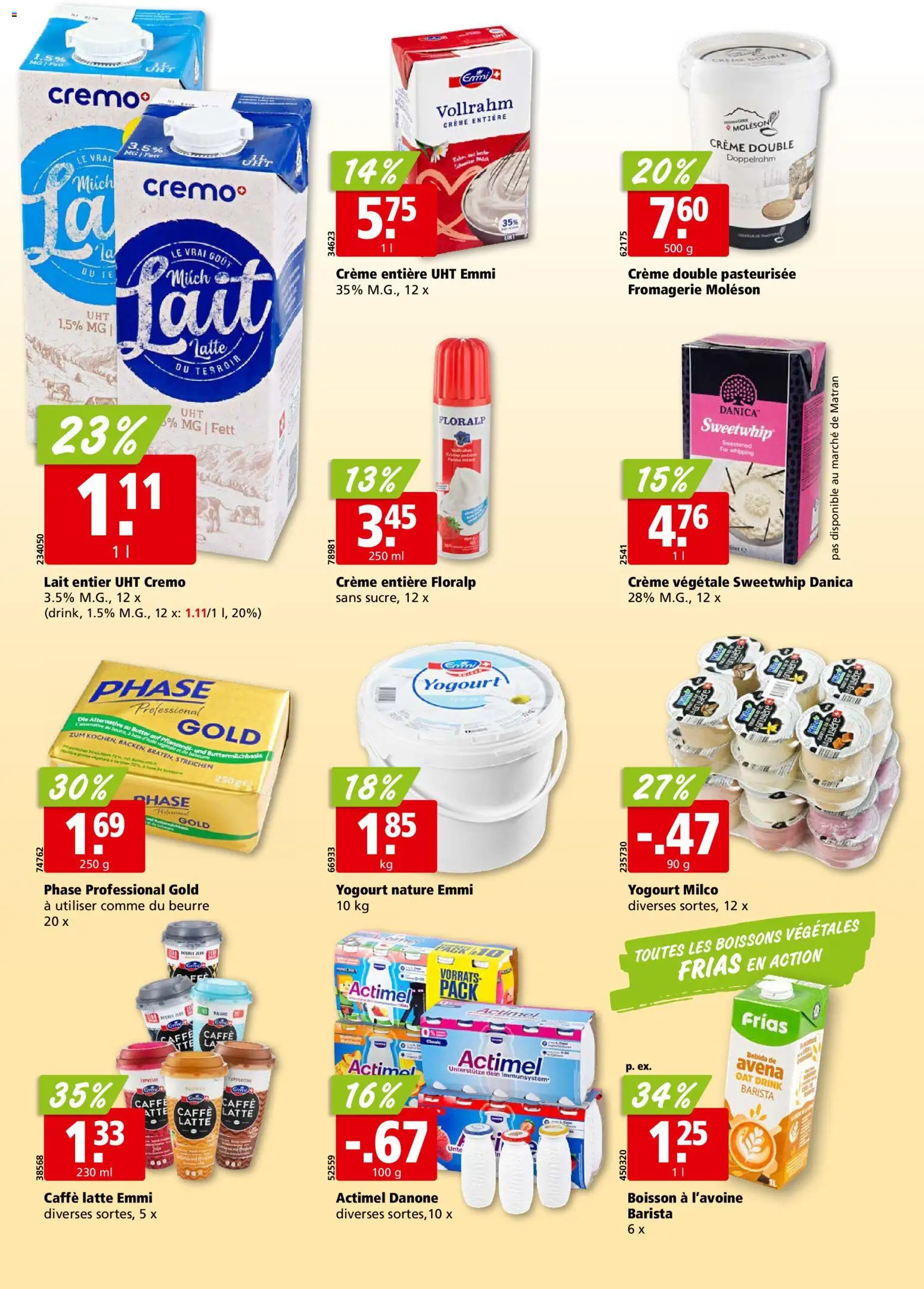 Aligro aktionen Chavannes, Matran, Genève, Sion – gültig ab 31.08.2026 | Seite: 14 | Produkte: Actimel, Butter, Creme
