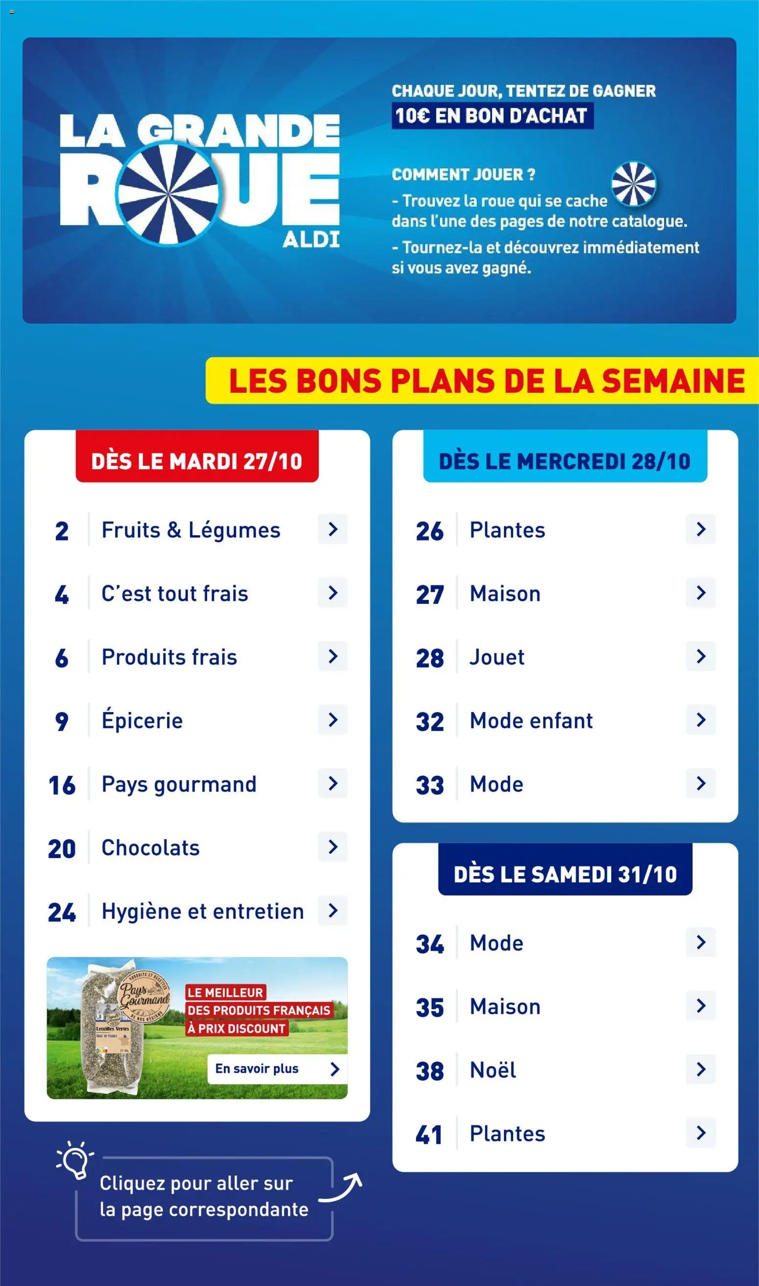 {H1} | Page: 3 | Produits: Lentilles, Plantes, Fruits, Hygiène