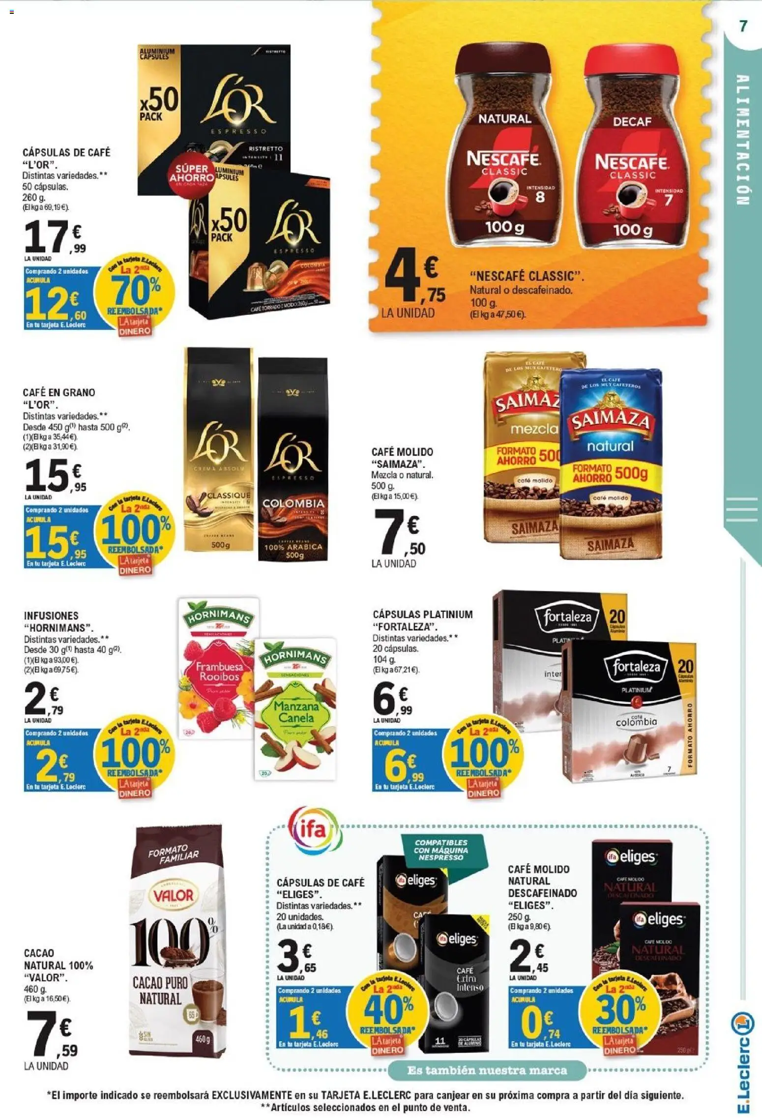 E.Leclerc - Ciudad Real │ válido desde el 07/10/2026 | Página: 7 | Productos: Café molido, Manzana, Café en grano, Cacao