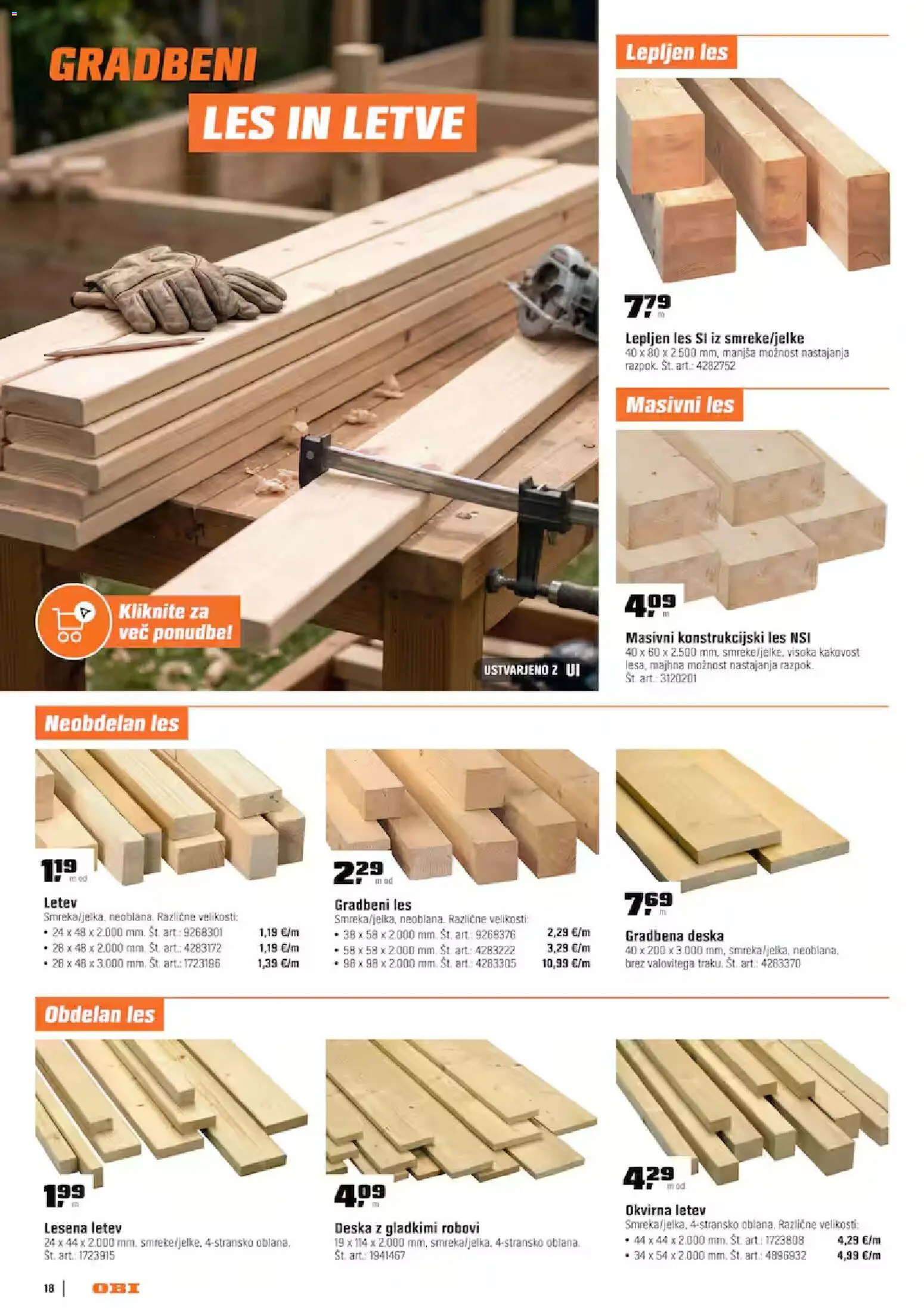 Novi OBI katalog ponudbe – veljaven od 01.09.2026 | Stran: 18 | Izdelki: Letev