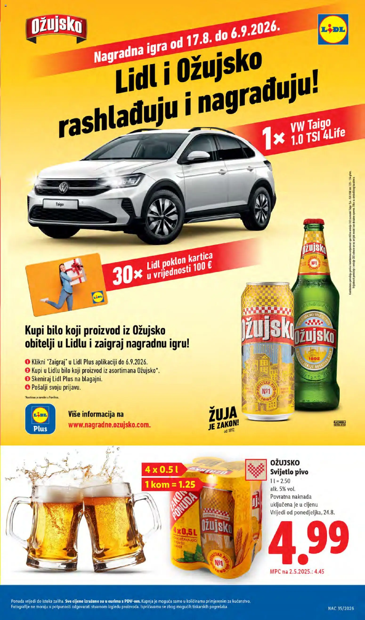 Lidl katalog | vrijedi od 24.08.2026 | Stranica: 5 | Proizvodi: Svijetlo pivo, Pivo, Lager, Igra