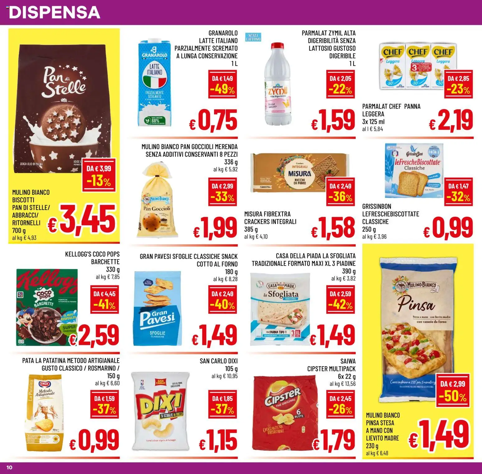 Volantino A&O del 19/08/2026 | Pagina: 10 | Prodotti: Biscotti, Latte, Ferro, Vassoio
