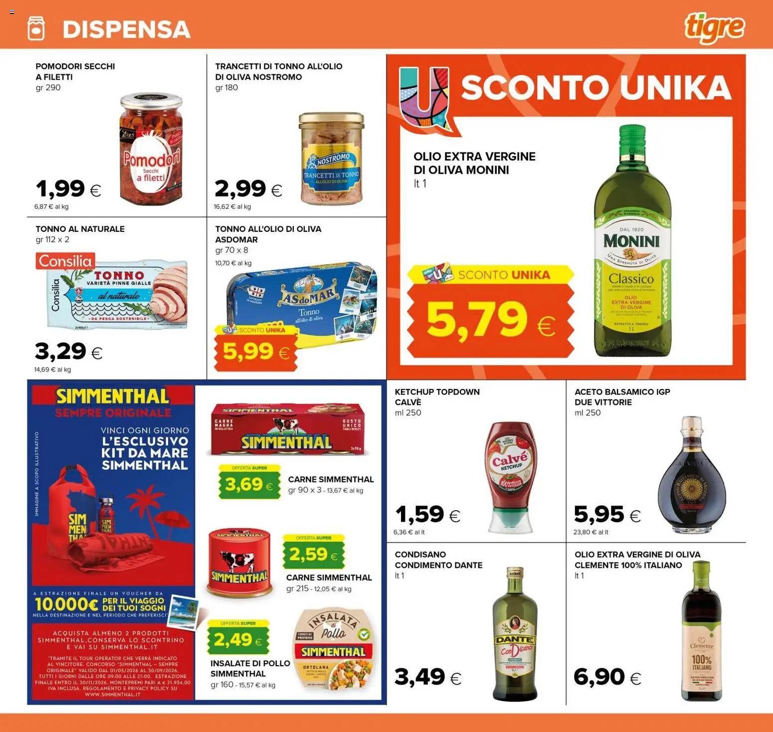 Volantino Tigre del 29/07/2026 | Pagina: 15 | Prodotti: Pesca, Pinne, Tonno al naturale, Pomodori secchi