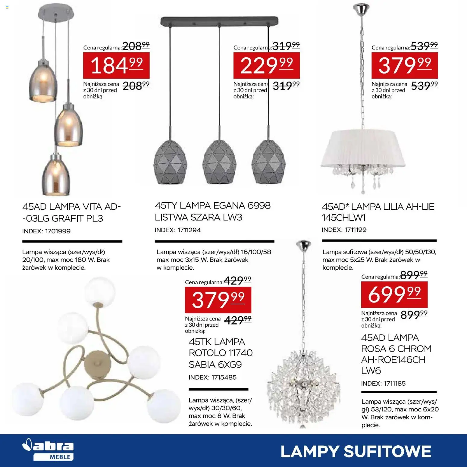 Abra meble gazetka od 24.09.2026 | Strona: 4 | Produkty: Lampa, Lampa sufitowa