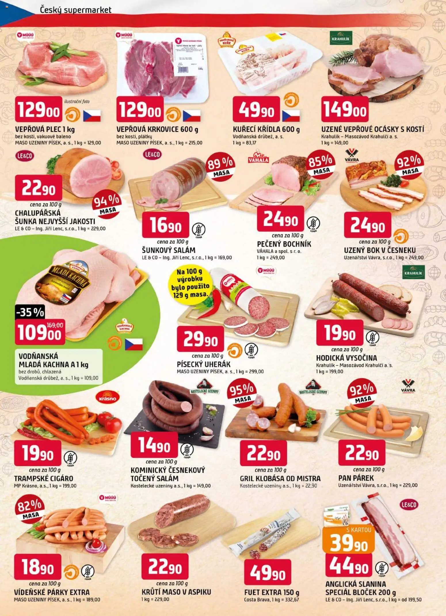 Trefa leták od 10.06.2026 | Strana: 2 | Produkty: Vídeňské párky, Uzeniny, Krkovice, Slanina