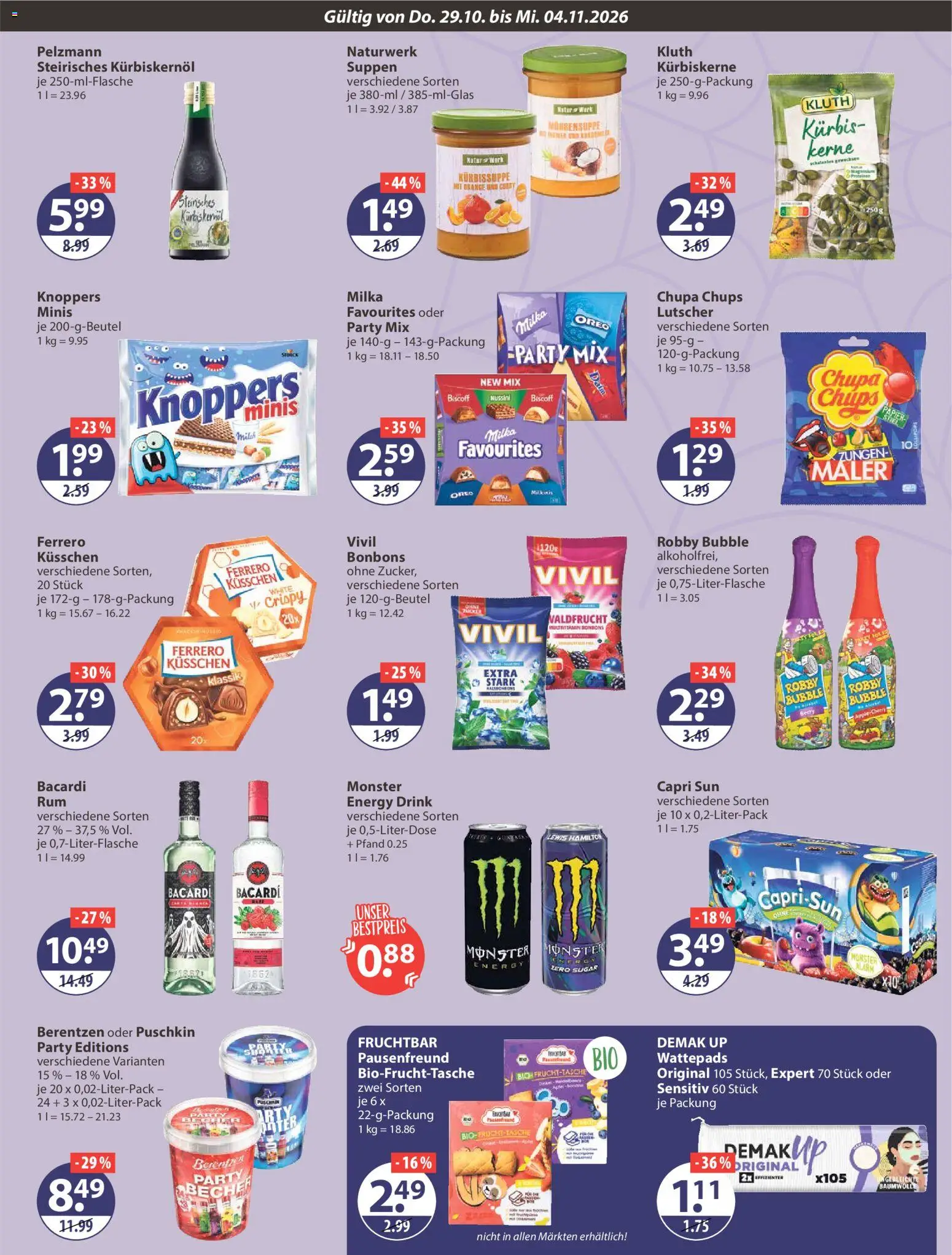 V-Markt Angebote – gültig ab 29.10.2026 | Seite: 13 | Produkte: Wattepads, Milka, Lutscher, Knoppers
