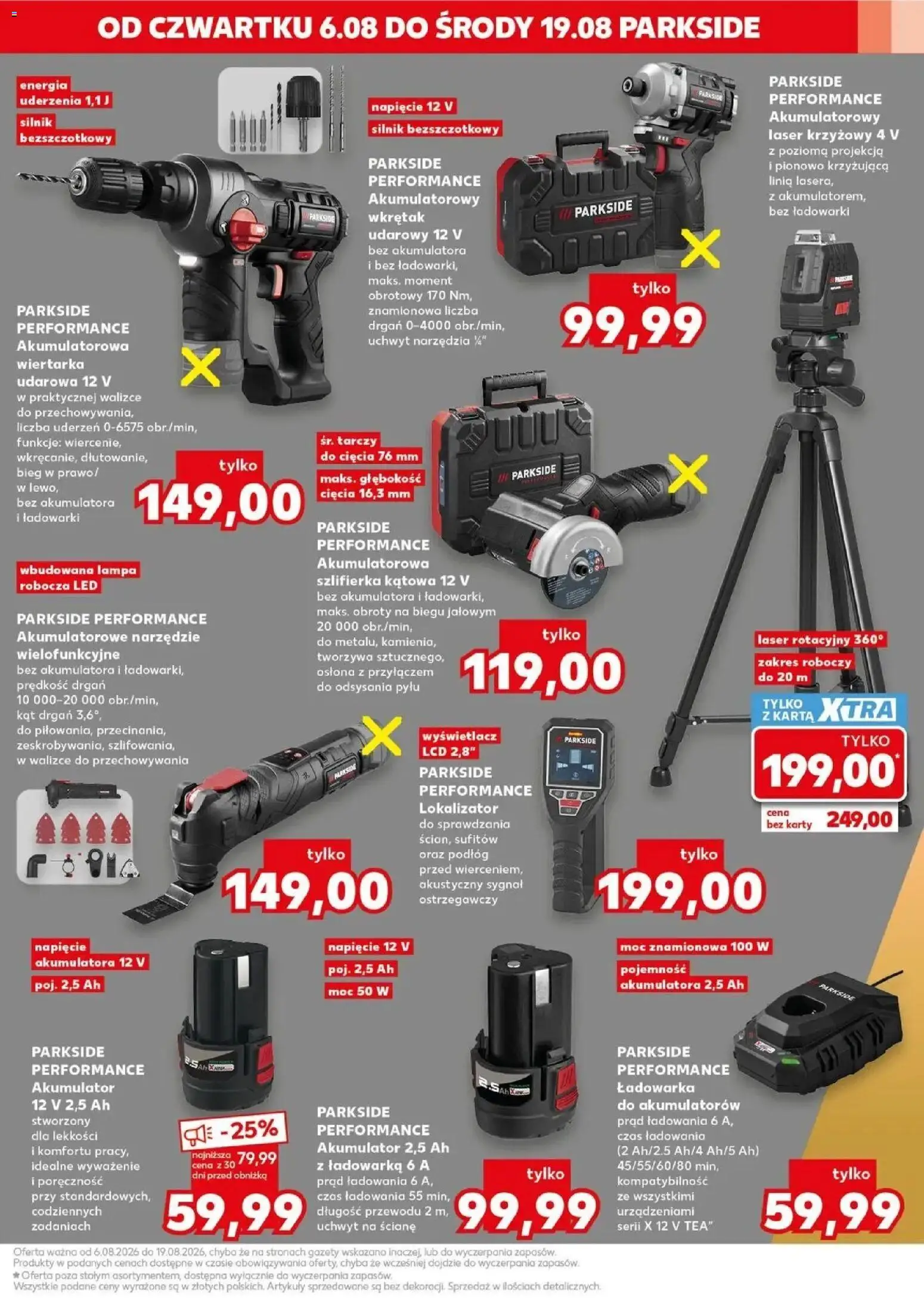 Kaufland gazetka - Złap Okazje od 06.08.2026 - od jutra PDF | Strona: 7 | Produkty: Karta, Ładowarka, Akumulatorowa wiertarka udarowa, Laser krzyżowy