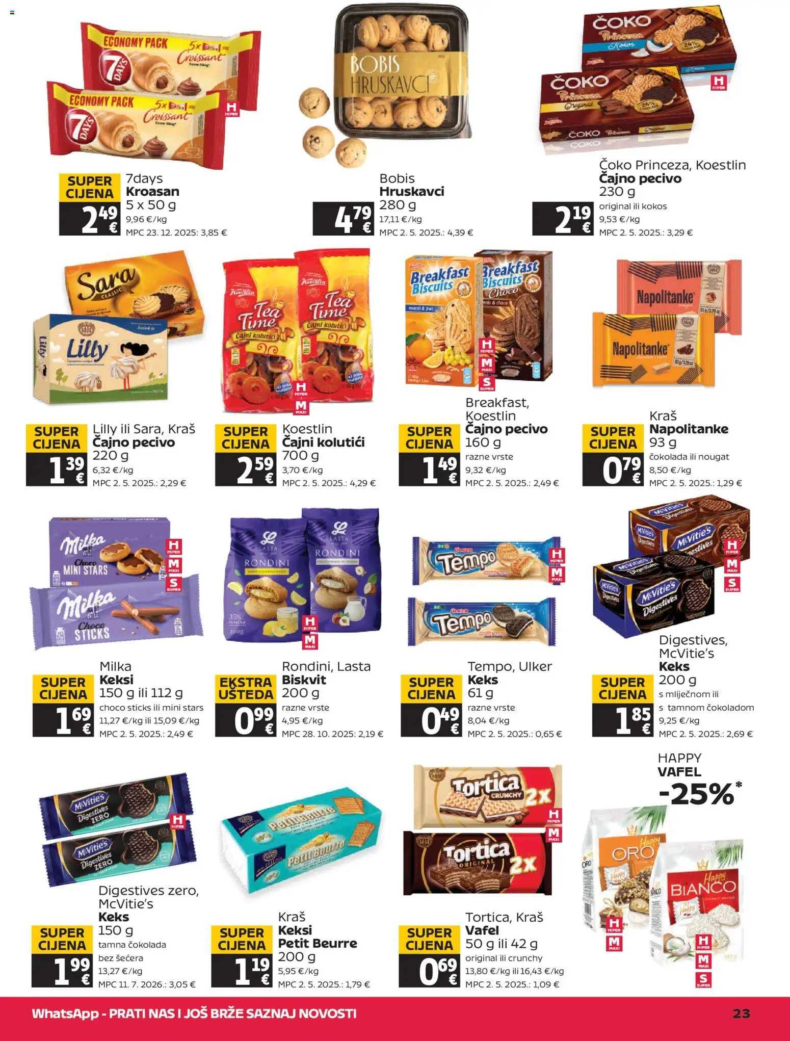 Tommy katalog | vrijedi od 06.08.2026 | Stranica: 23 | Proizvodi: Keksi, Milka, Kroasan, Pecivo