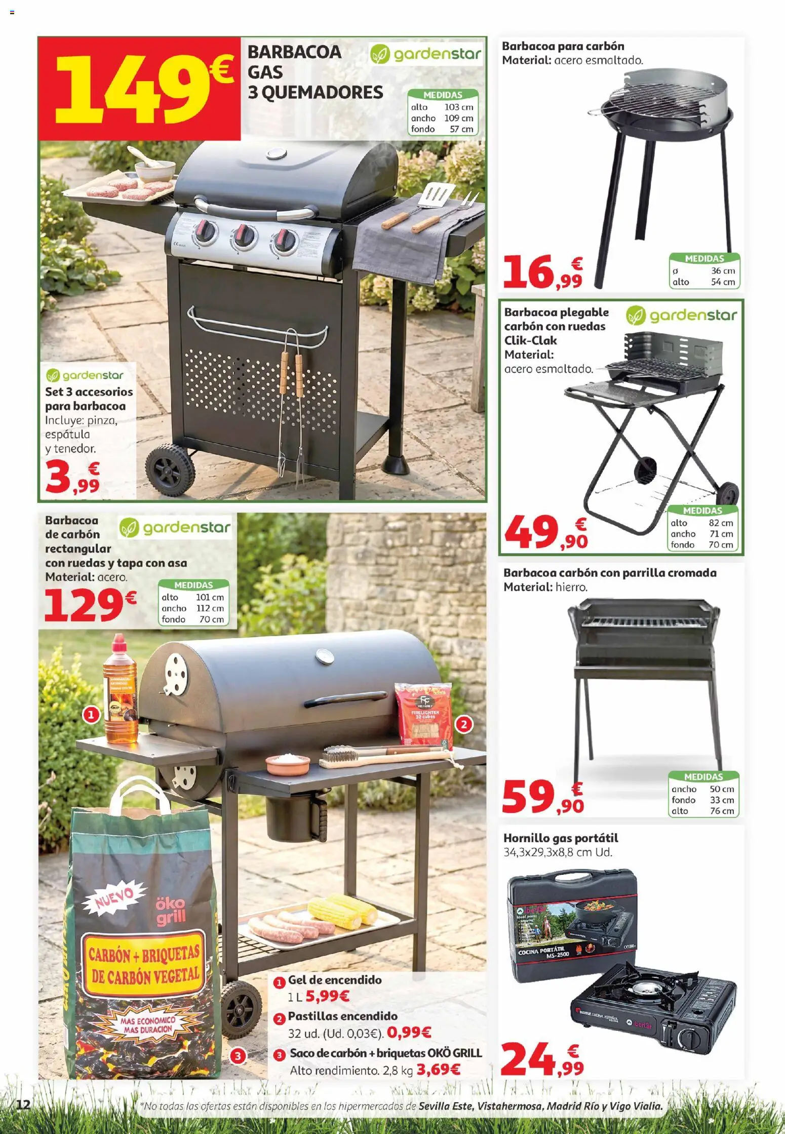 Alcampo Aire Libre Canarias │ válido desde el 28.05.2026 | Página: 12 | Productos: Barbacoa, Cocina, Parrilla