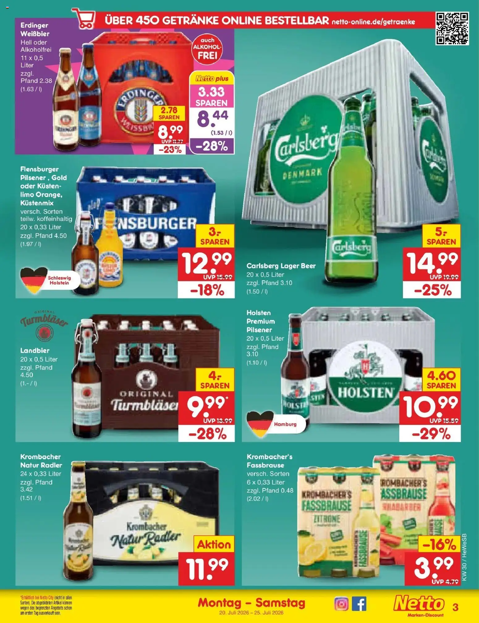 Netto Marken-Discount Prospekt Hamburg – gültig ab 20.07.2026 | Seite: 57 | Produkte: Erdinger, Flensburger, Zitrone, Fassbrause