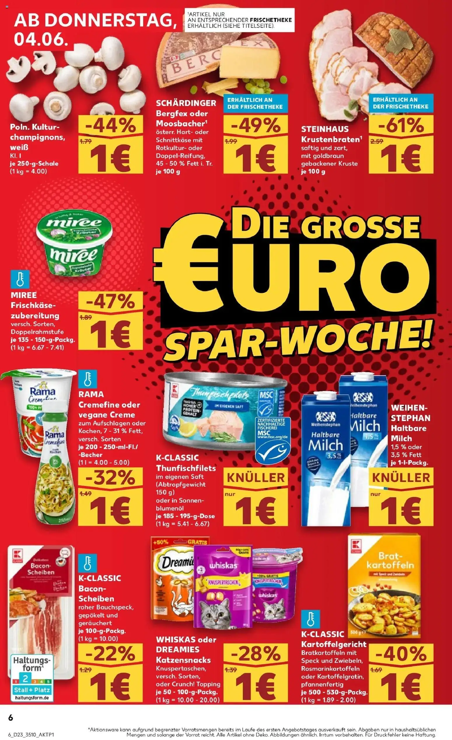 Kaufland Prospekt Delitzsch – gültig ab 04.06.2026 | Seite: 6 | Produkte: Milch, Kartoffeln, Saft, Whiskas
