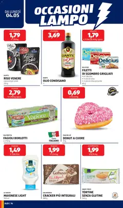 Anteprima del volantino DANTE OLIO CONDISANO, 1 l valido a partire dal 04.05.2026 | Pagina: 14 | Prodotti: Riso, Fagioli, Maionese, Olio