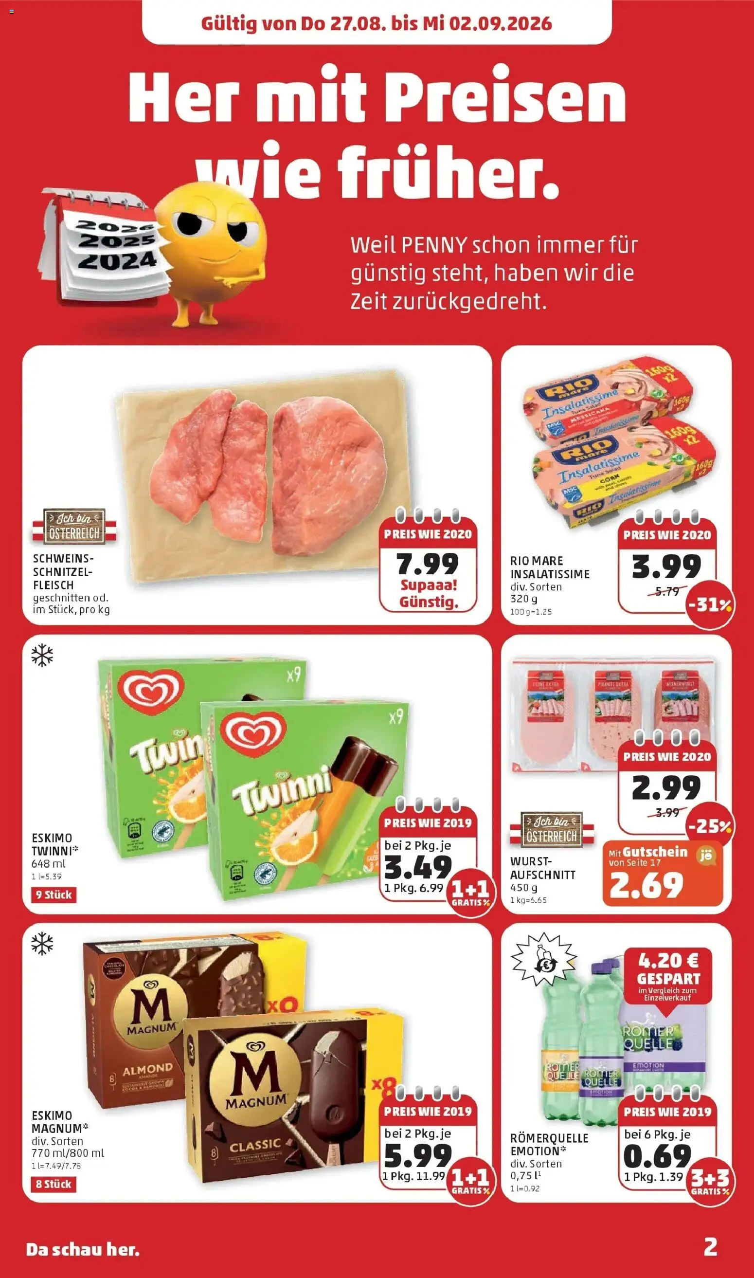 Penny Markt Die ganze Woche sparen ab (27.08.2026) - Angebote, Prospekt | Seite: 2