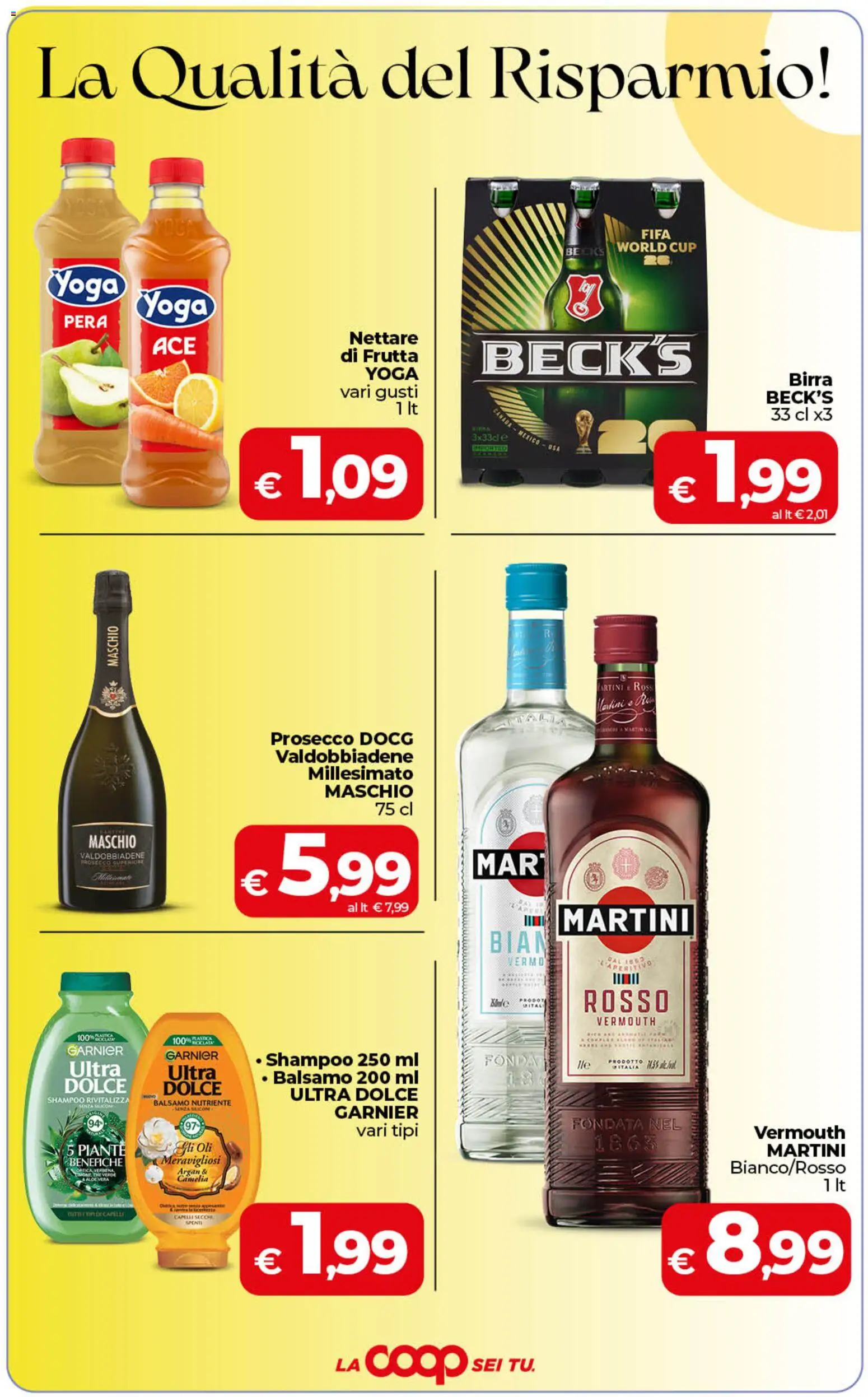 Volantino COOP del 01/09/2026 | Pagina: 4 | Prodotti: Shampoo, Prosecco, Aloe vera, Aperitivo