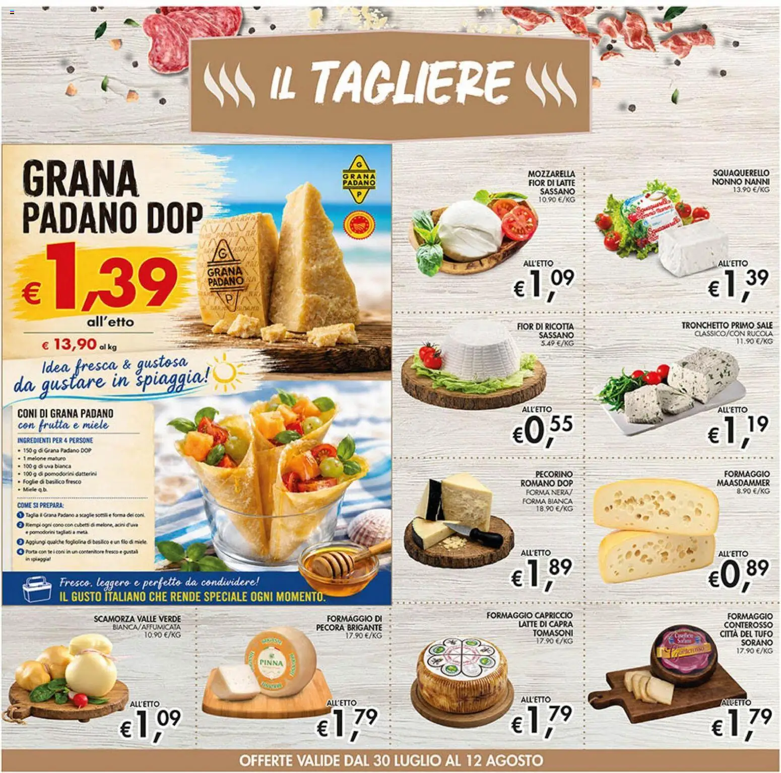 Volantino Coal del 30/07/2026 | Pagina: 6 | Prodotti: Frutta, Ricotta, Contenitore, Pecorino