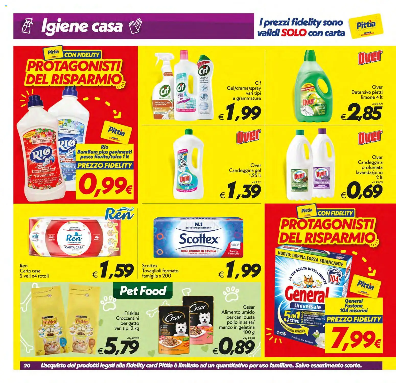 Volantino SuperConveniente del 30/06/2026 | Pagina: 20 | Prodotti: Candeggina, Bicarbonato, Talco, Profumo