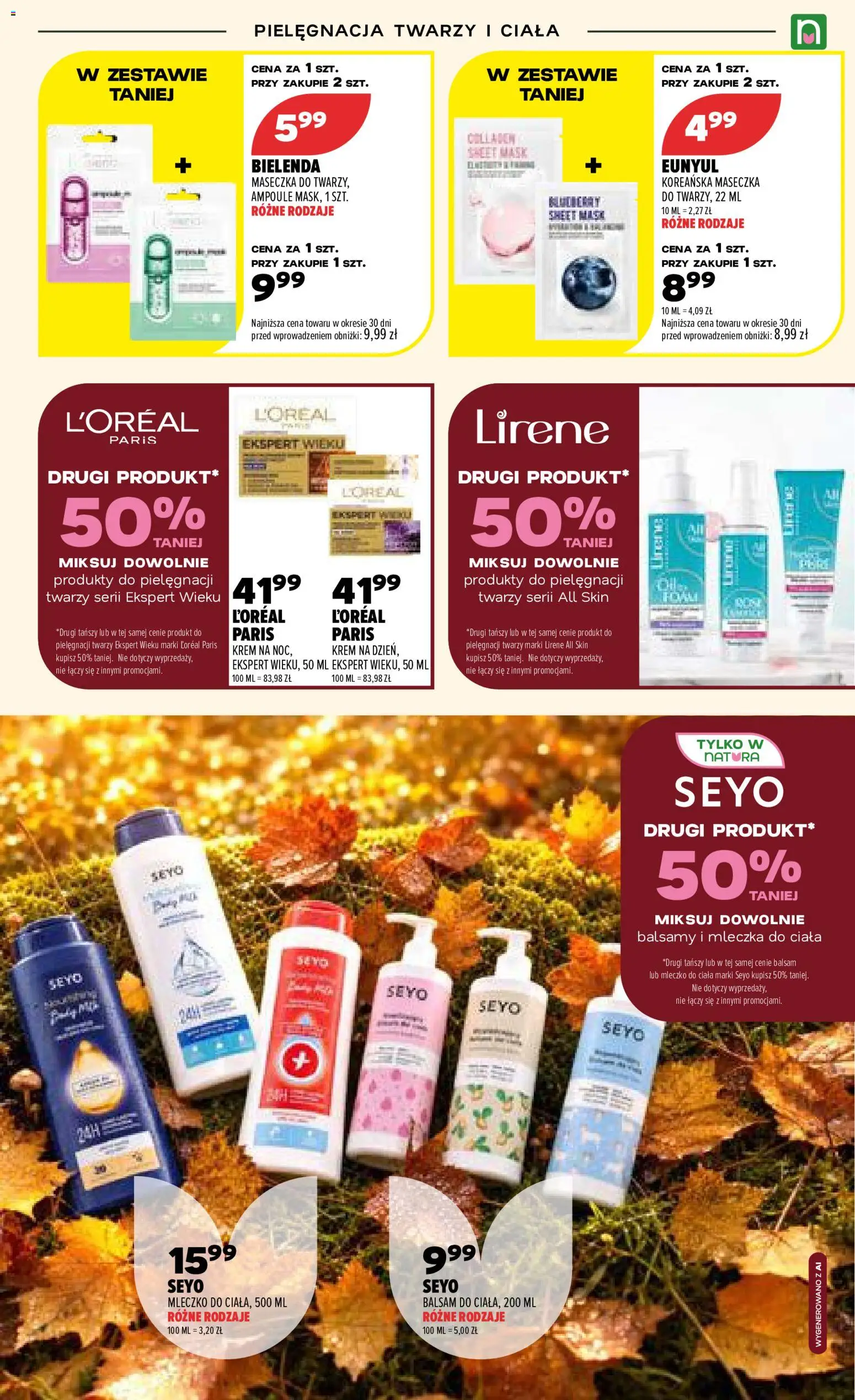 Drogerie Natura gazetka od 01.10.2026 | Strona: 13 | Produkty: Bielenda, Mleczko do ciała, Krem
