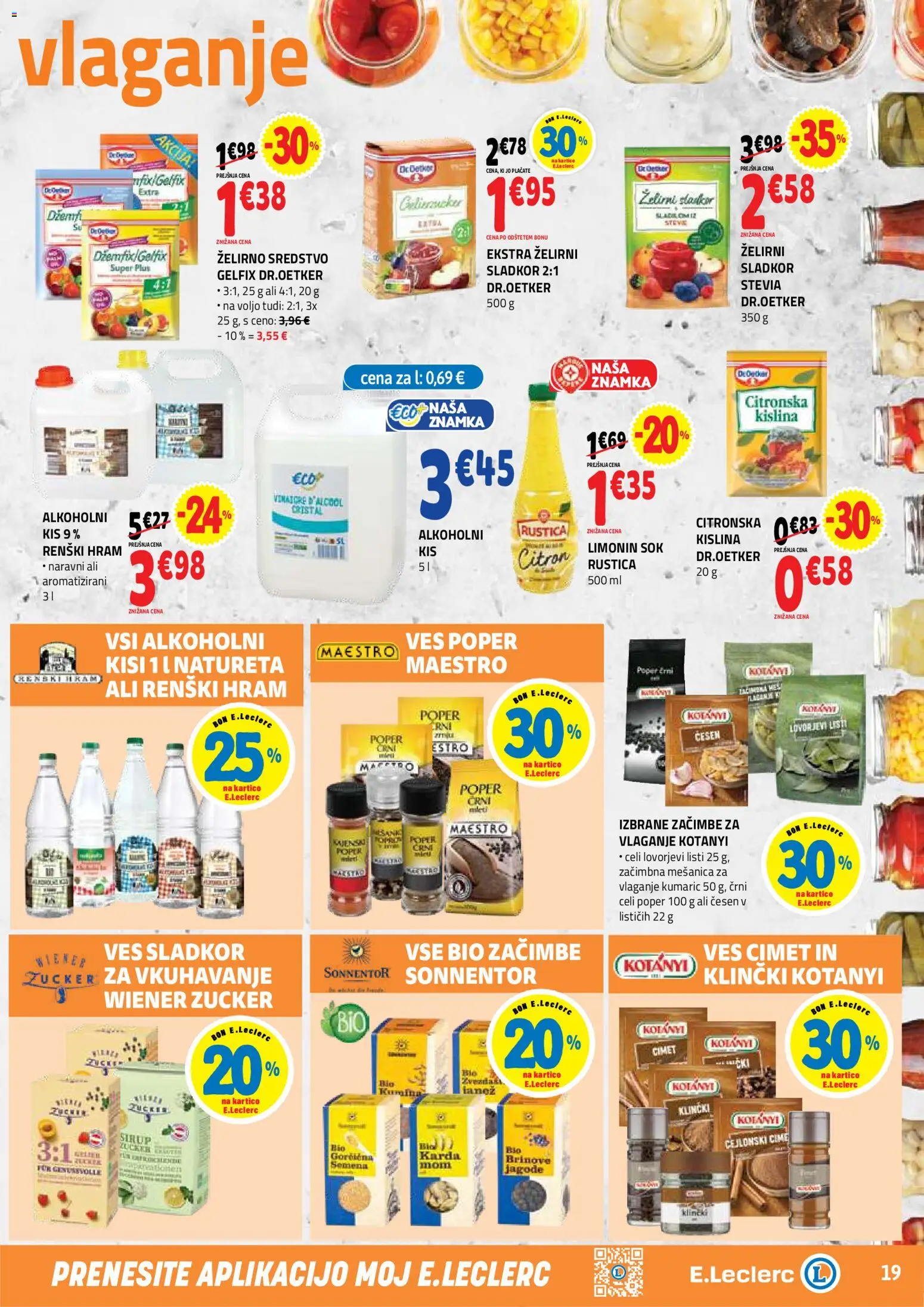 Novi E.leclerc katalog ponudbe – veljaven od 05.08.2026 | Stran: 19 | Izdelki: Sirup, Lovor, Poper, Cesen