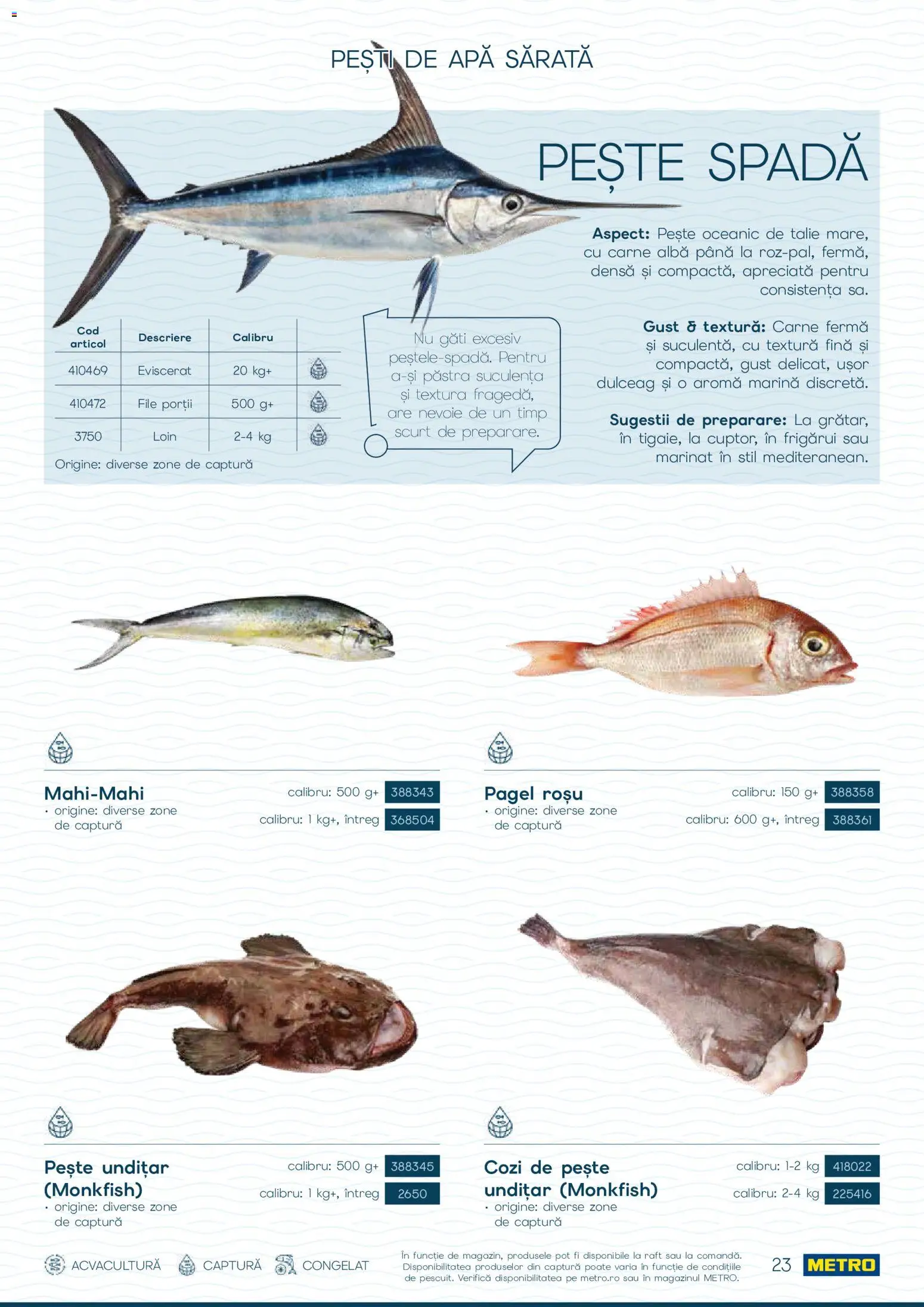 Noul catalog Metro – valabil de la 01.10.2026 | Pagină: 23 | Produse: Alba, Raft, Pește, Apă