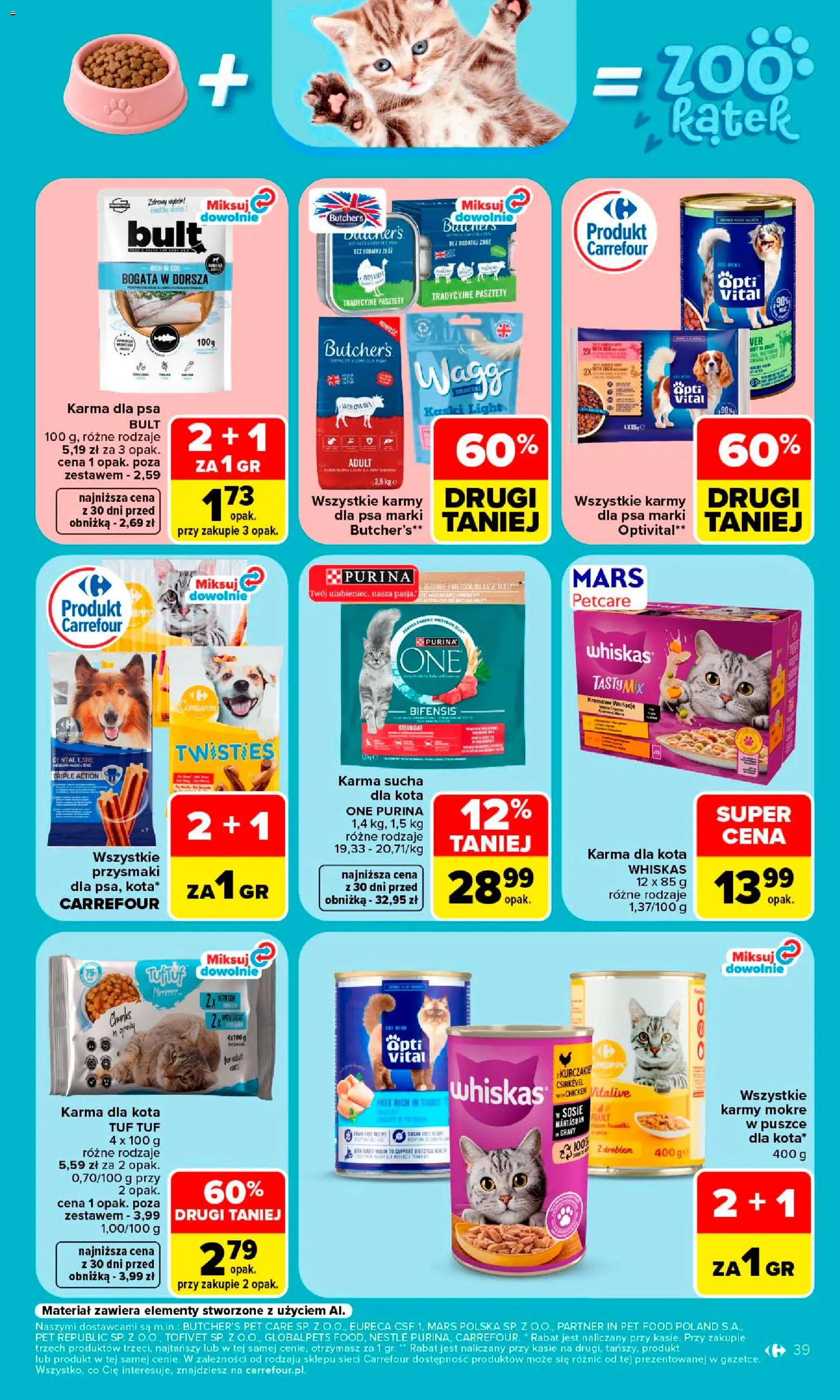 Carrefour gazetka od 10.08.2026 | Strona: 41 | Produkty: Whiskas, Karma dla kota, Karma dla psa, Karma
