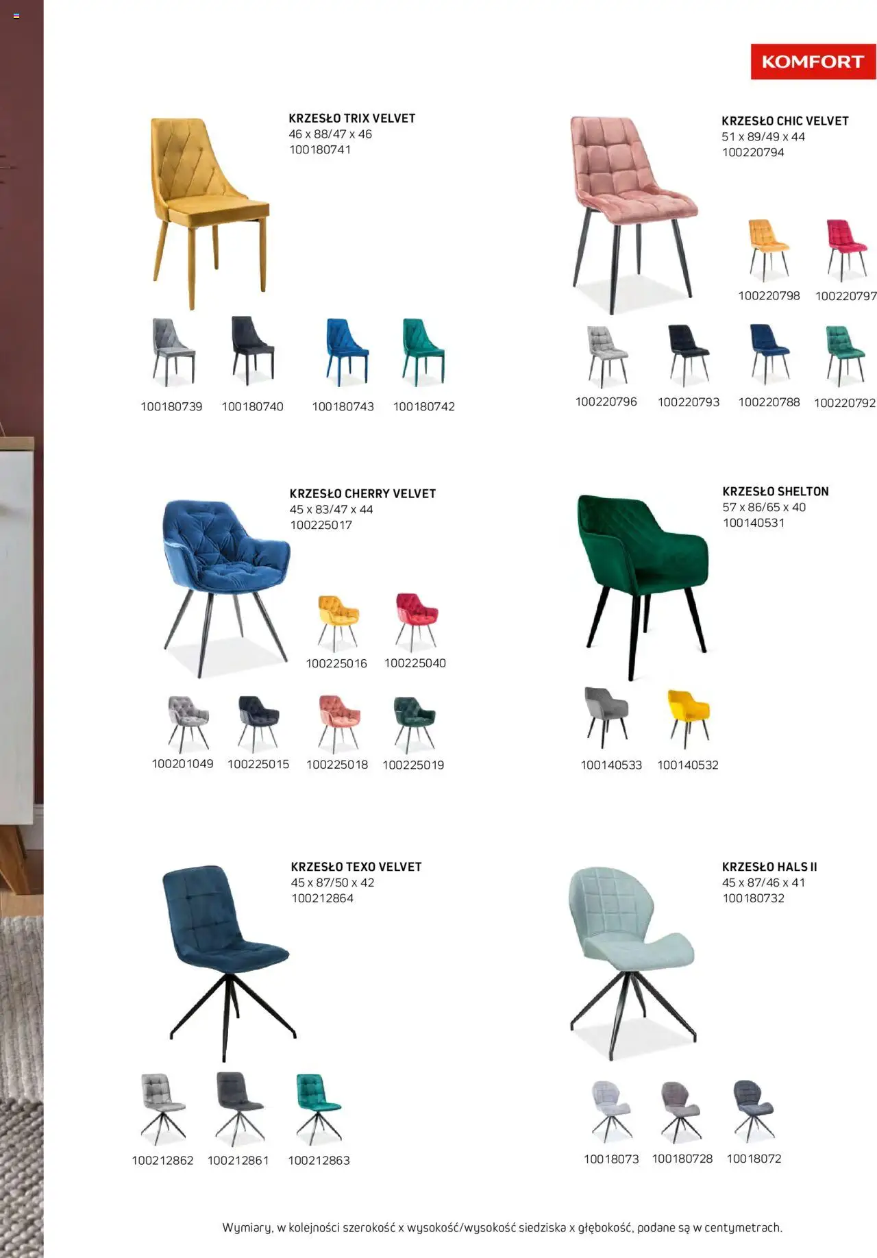 Komfort Gazetka - Katalog Meble od 01.09.2024 | Strona: 39 | Produkty: Krzesło