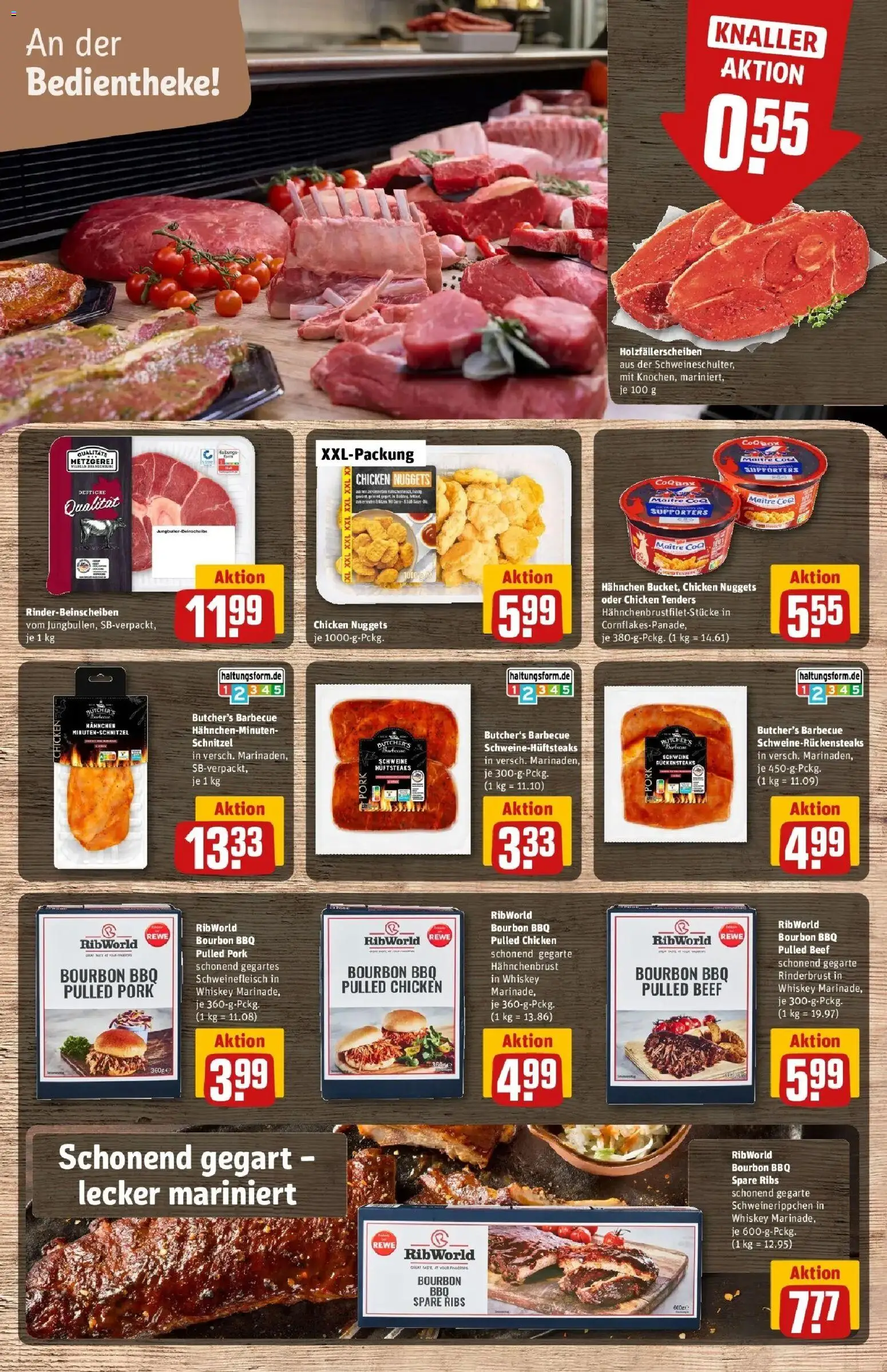 Rewe Prospekt Zülpich	 – gültig ab 23.03.2026 | Seite: 10 | Produkte: Hahnchen, Box, Schweinefleisch, Bourbon
