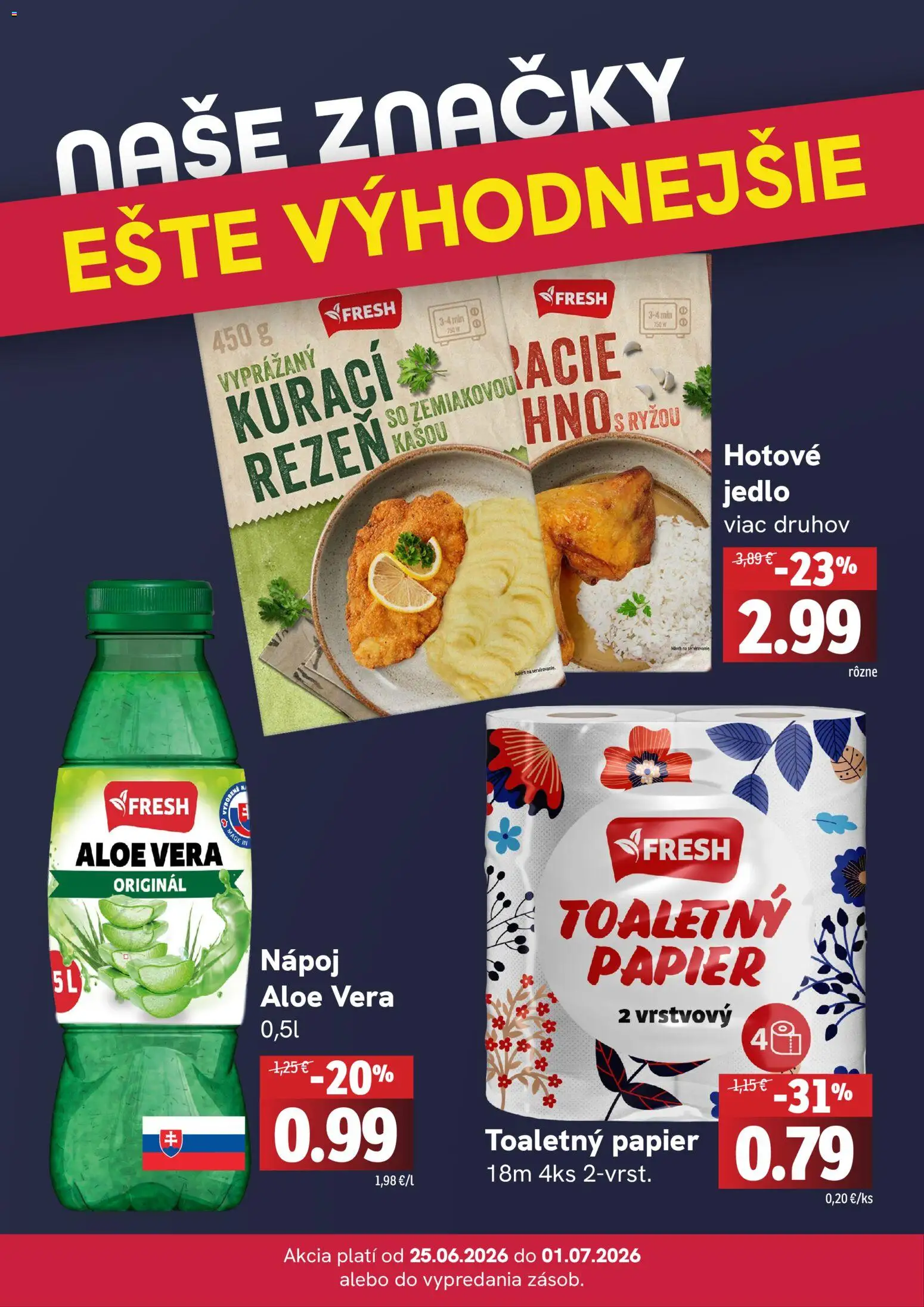 Nové Fresh akcie – leták je platný od 25.06.2026 | Strana: 4 | Produkty: Toaletný papier