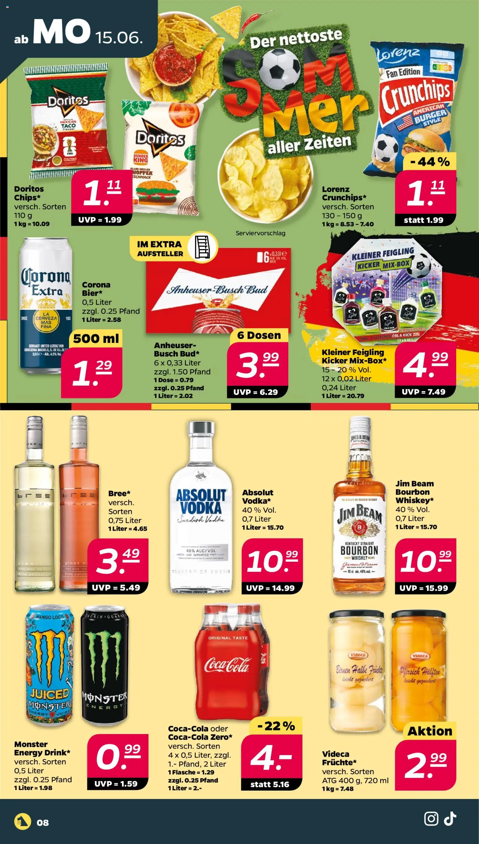 Netto Prospekt – gültig ab 15.06.2026 | Seite: 8 | Produkte: Jim beam, Energy, Monster, Mango