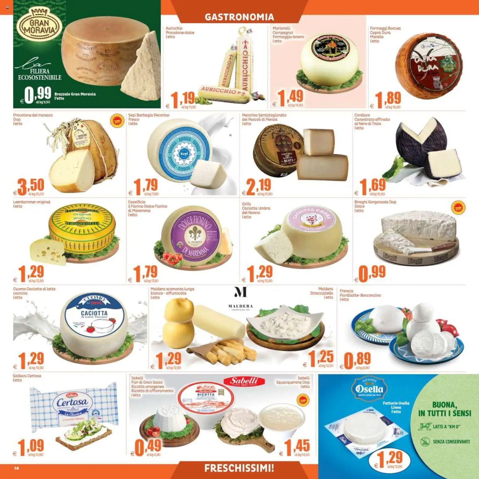 Volantino Elite Supermercati del 22.05.2026 | Pagina: 14 | Prodotti: Provolone, Latte, Formaggio, Ricotta