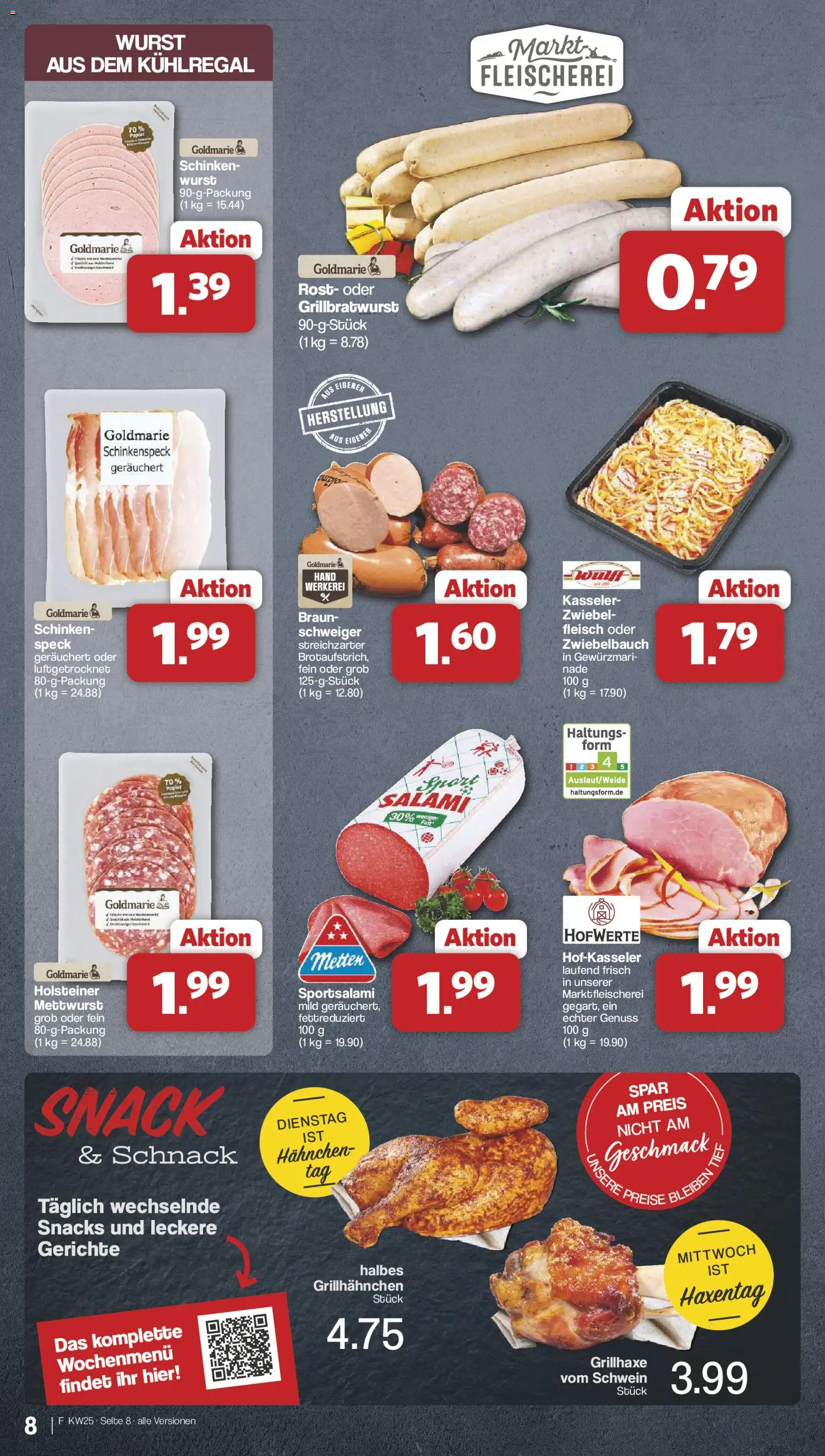 Famila Nordwest Prospekt – gültig ab 15.06.2026 | Seite: 8 | Produkte: Hahnchen, Wurst, Salami, Schinken