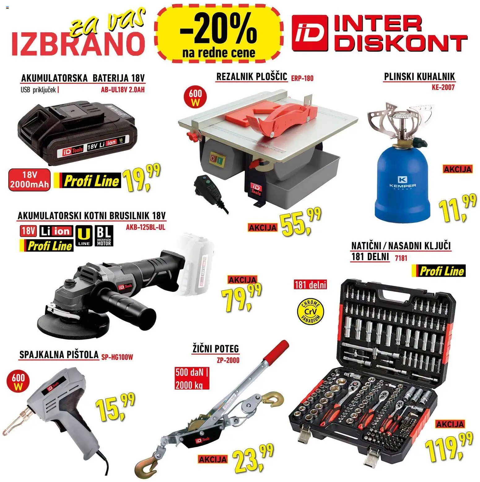 Novi Inter Diskont katalog ponudbe – veljaven od 26.06.2026 | Stran: 4 | Izdelki: Baterija, Usb, Rezalnik, Brusilnik