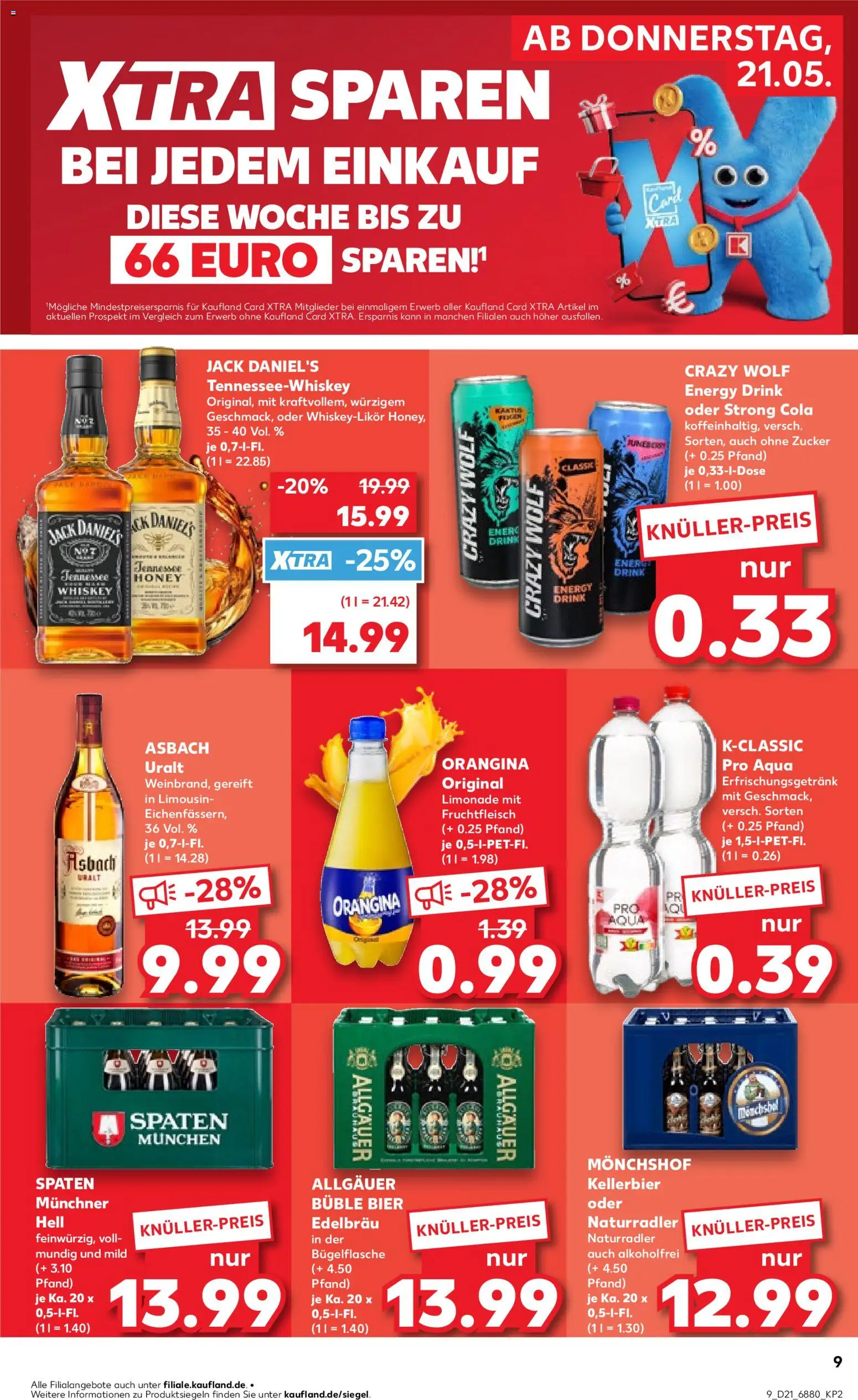 Kaufland Prospekt Völklingen	 – gültig ab 21.05.2026 | Seite: 9 | Produkte: Monchshof, Energy, Bier, Jack Daniel's