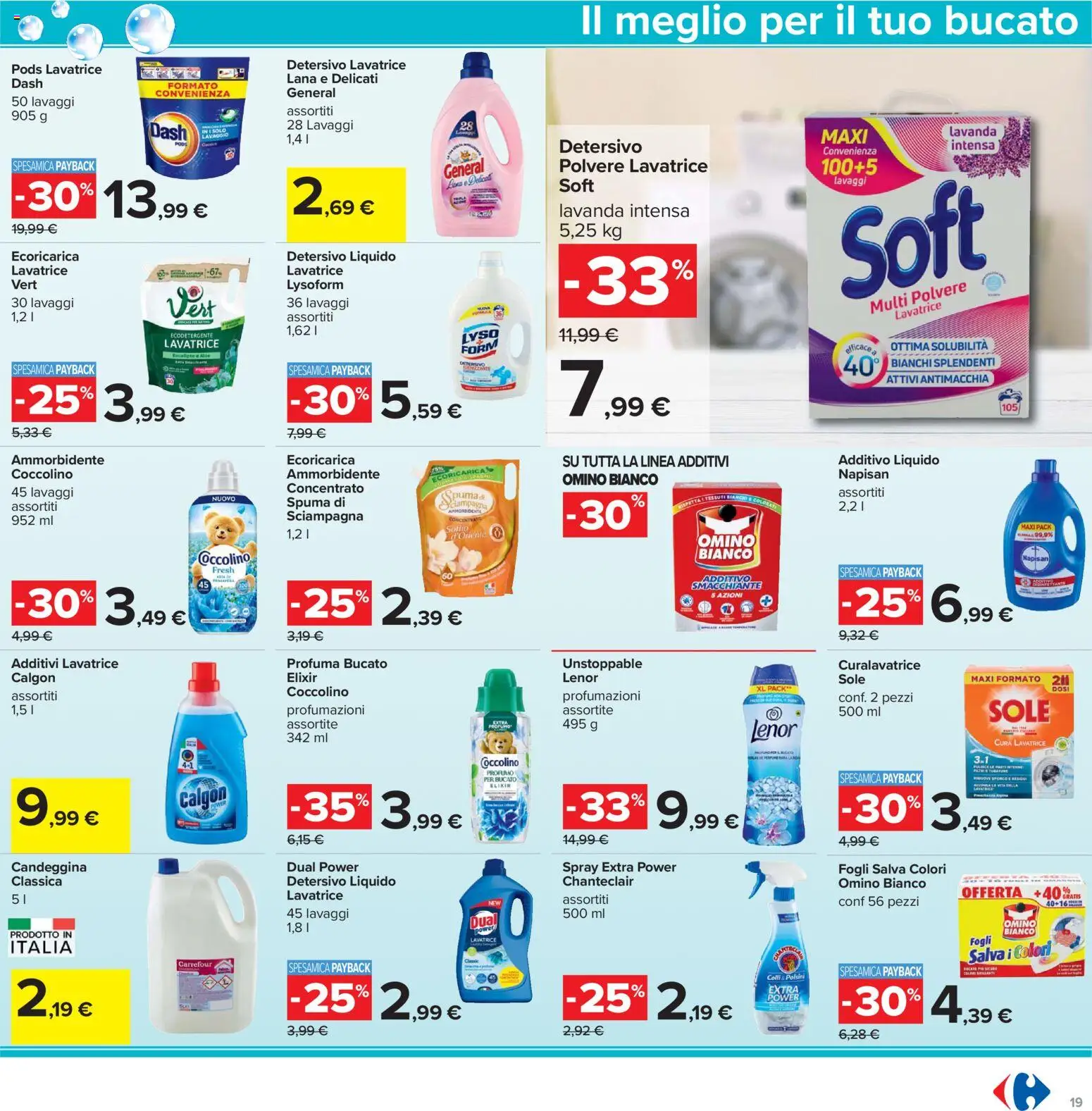 Volantino Carrefour del 07.04.2026 | Pagina: 19 | Prodotti: Candeggina, Lavatrice, Lavanda, Profumo