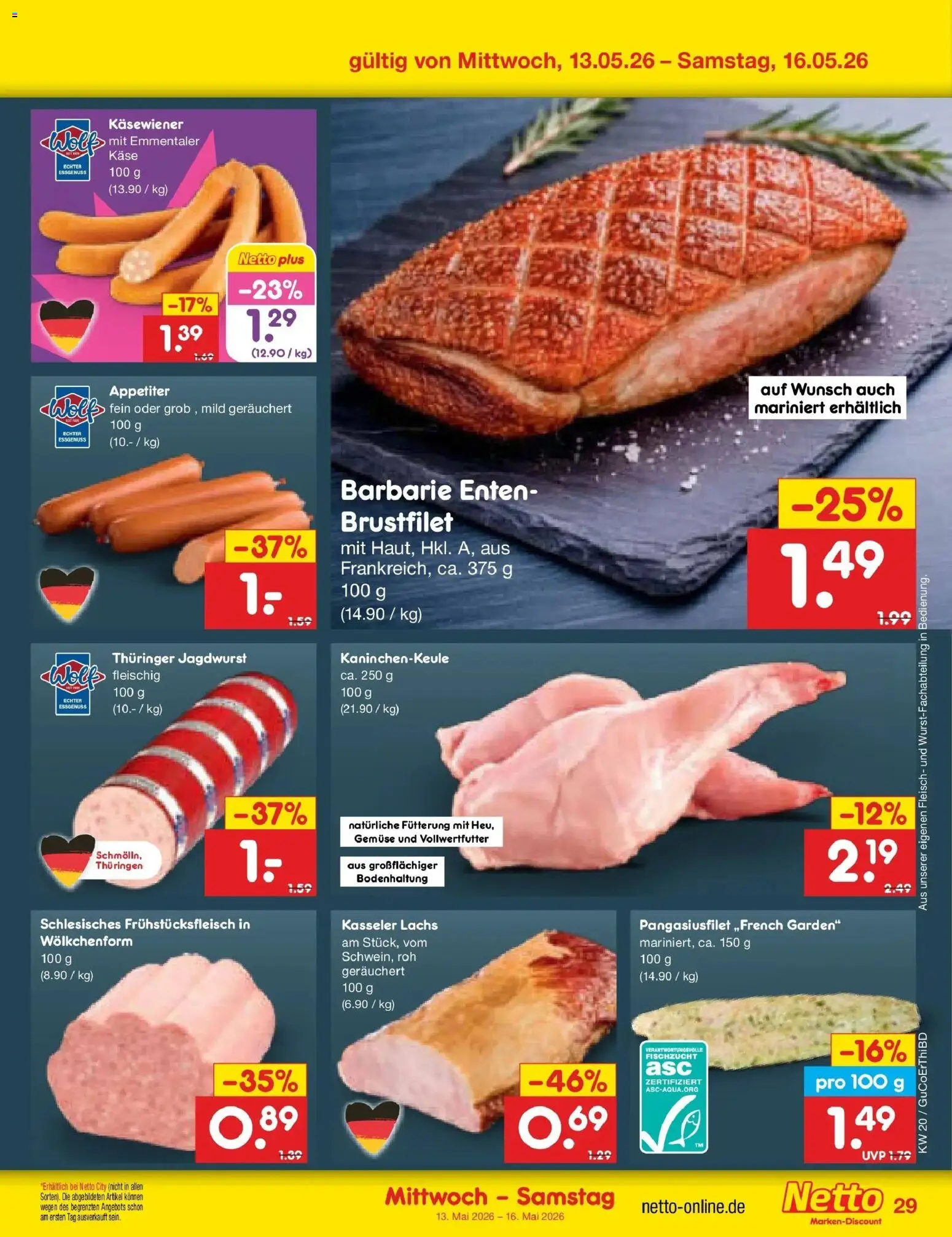 Netto Marken-Discount Prospekt Delitzsch	 – gültig ab 10.05.2026 | Seite: 38 | Produkte: Käse, Lachs, Gemüse, Fleisch