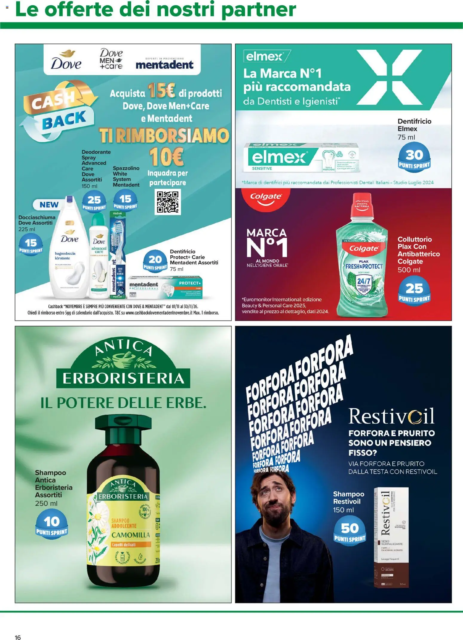 Volantino Carrefour del 22/10/2026 | Pagina: 16 | Prodotti: Shampoo, Deodorante, Dentifricio, Spazzolino