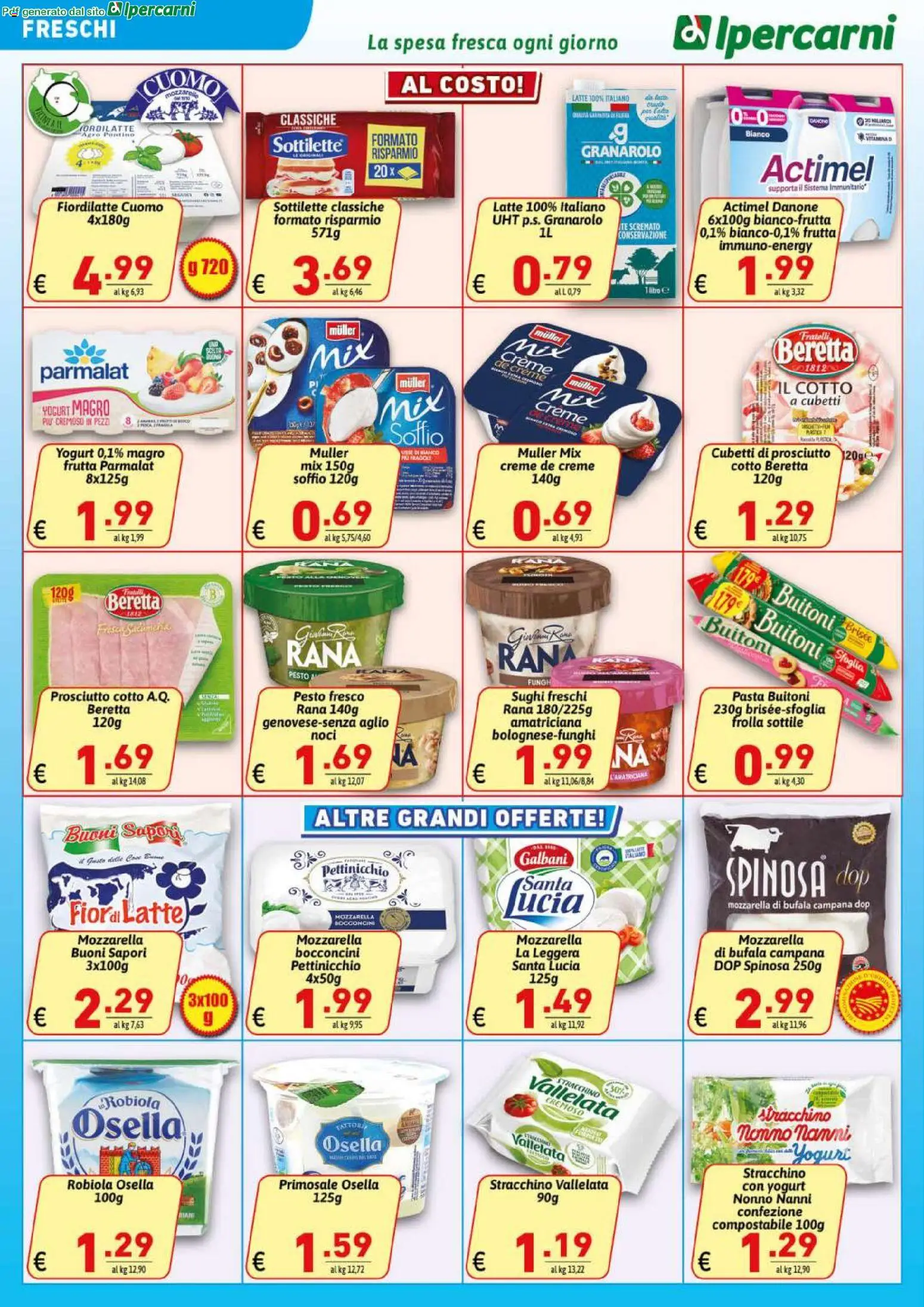 Volantino Ipercarni del 10.06.2026 | Pagina: 6 | Prodotti: Prosciutto Cotto, Latte, Noci, Robiola