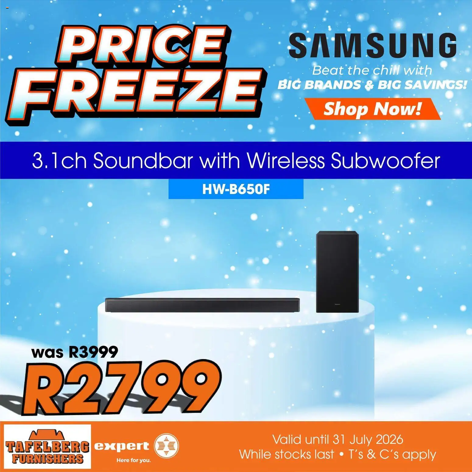 New Tafelberg Furnishers catalogue – valid from 08/07/2026 | Page: 6 | Products: Soundbar, Subwoofer