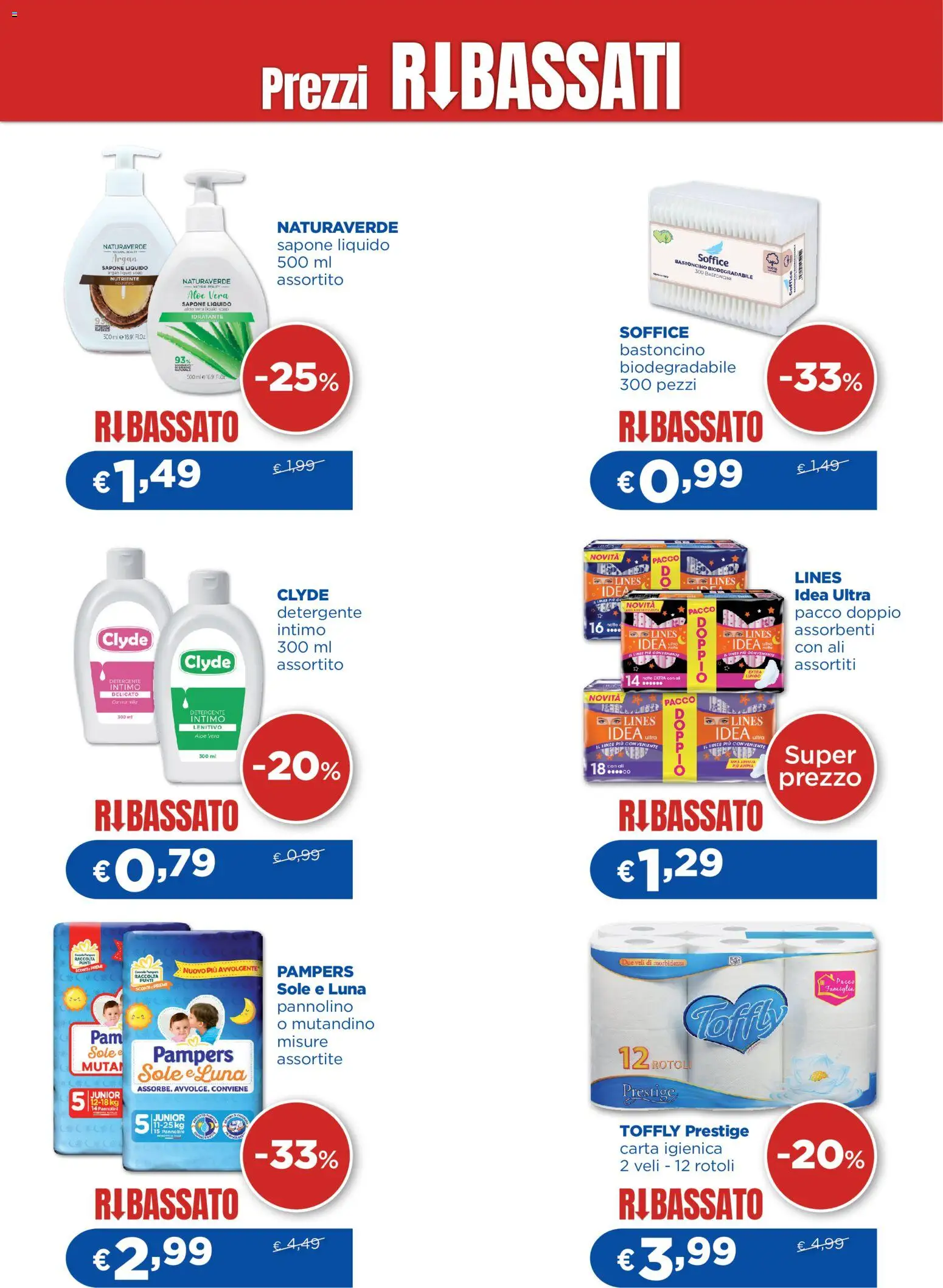 Volantino Acqua e Sapone del 04/09/2026 | Pagina: 2 | Prodotti: Carta igienica, Detergente, Intimo, Assorbenti